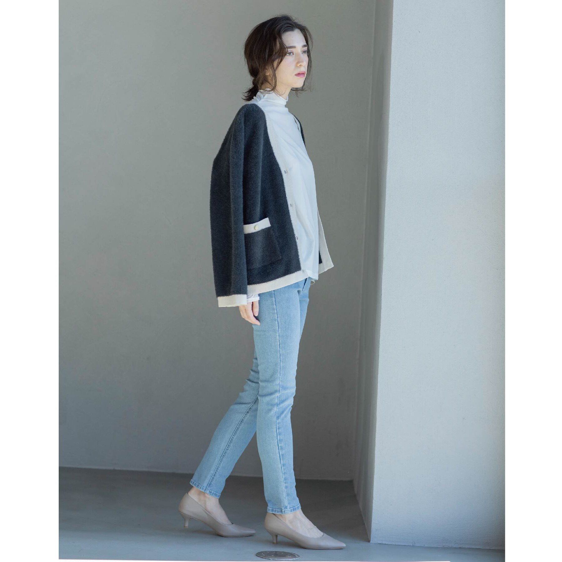 OPAQUE.CLIP「《SS-LLsize》ライクラストレッチスキニーデニムパンツ【洗濯機洗い可】」|デニム|