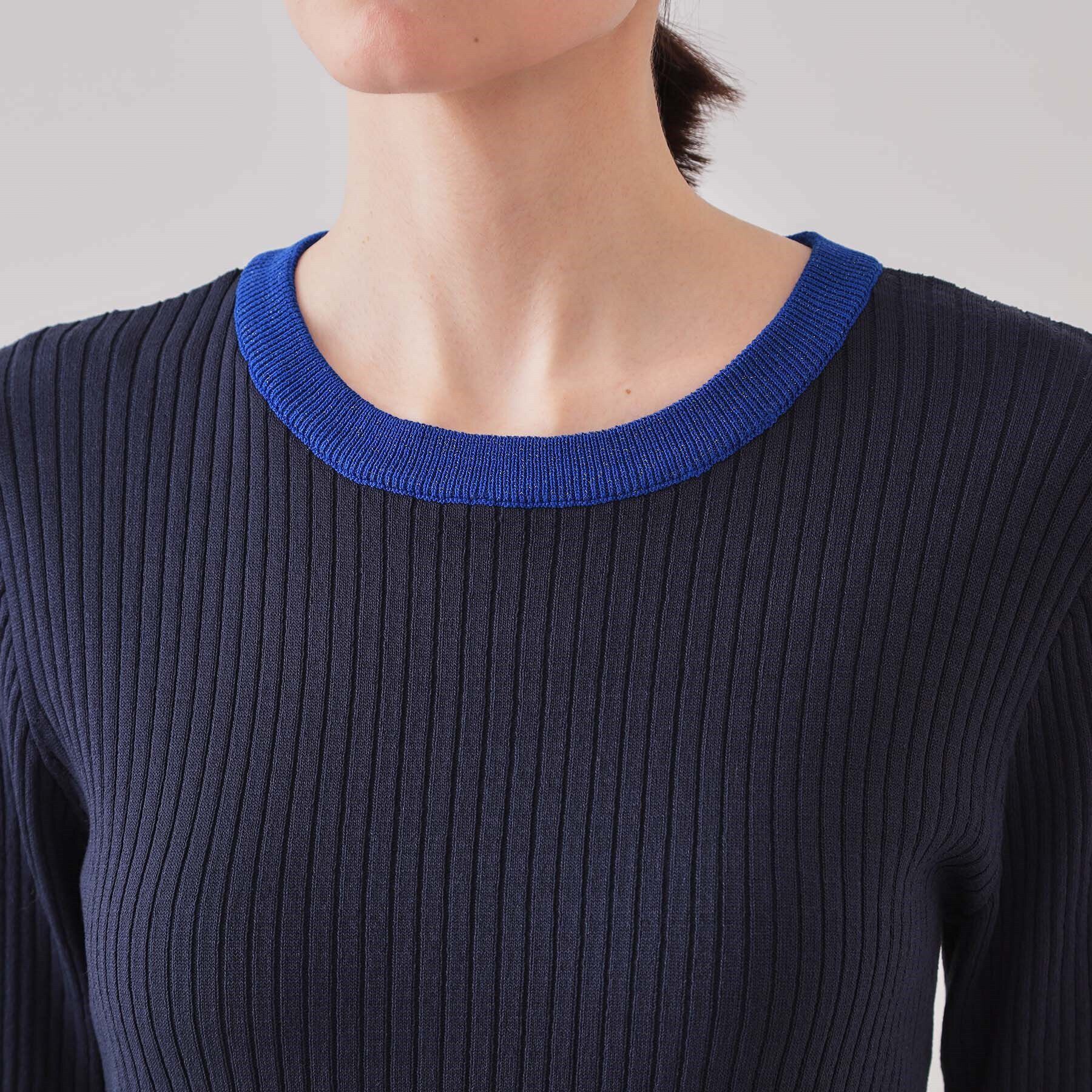 OPAQUE.CLIP「配色フレアスリーブワイドリブニット【洗濯機洗い可】」|ニット・セーター|