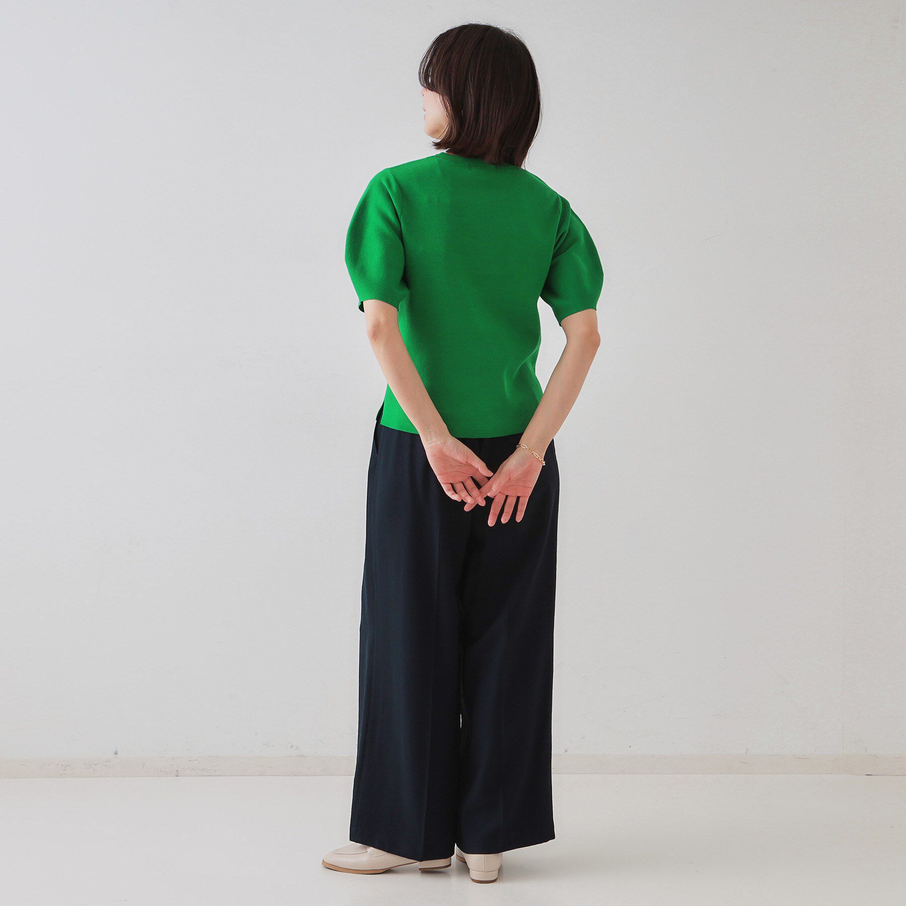 OPAQUE.CLIP「カーブスリーブニット【UV/洗濯機洗い可】」|ニット・セーター|