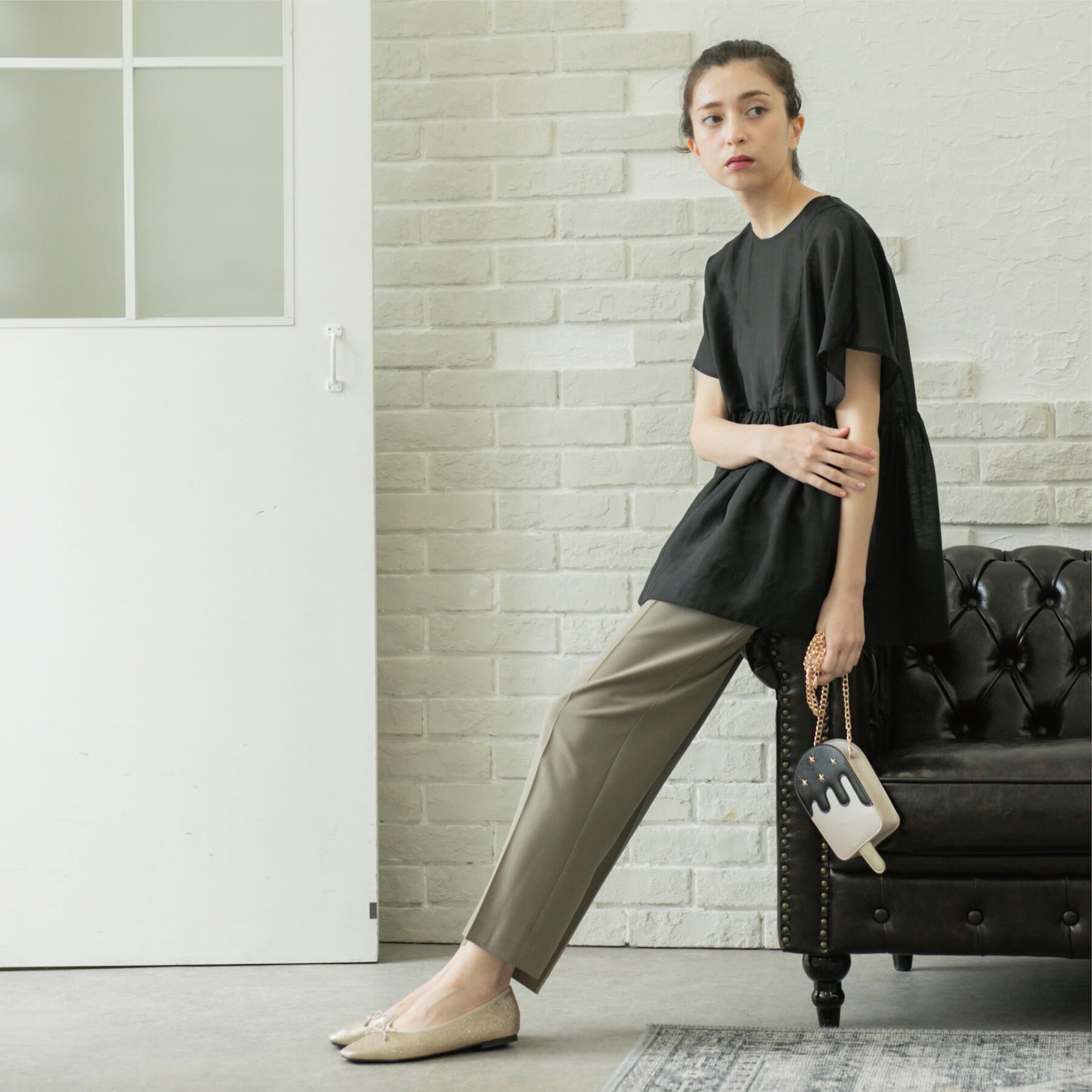 OPAQUE.CLIP「麻混シアーペプラムブラウス【洗濯機洗い可】」|シャツ・ブラウス|