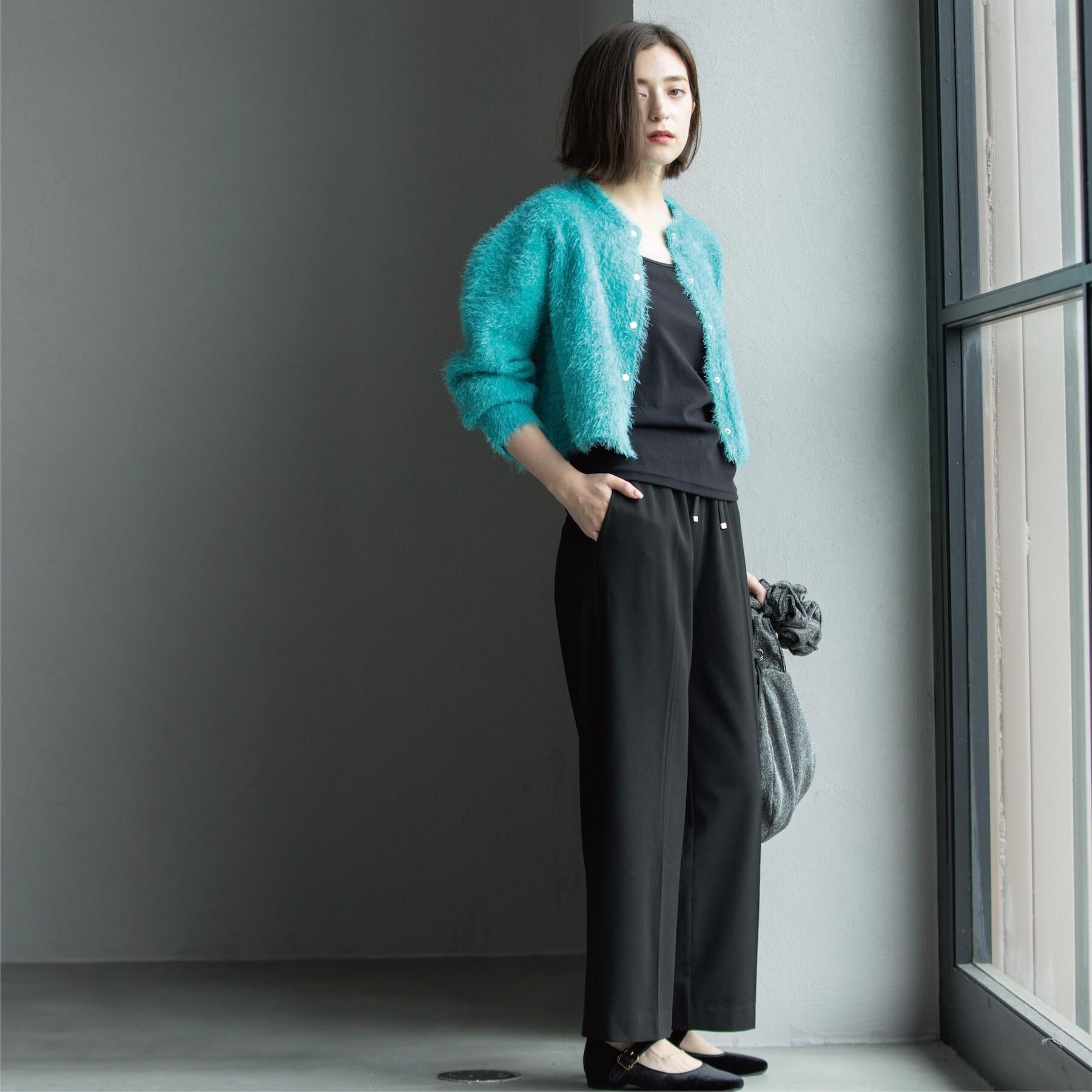 OPAQUE.CLIP「シャギーショートカーディガン【洗濯機OK】《6col》」|カーディガン|