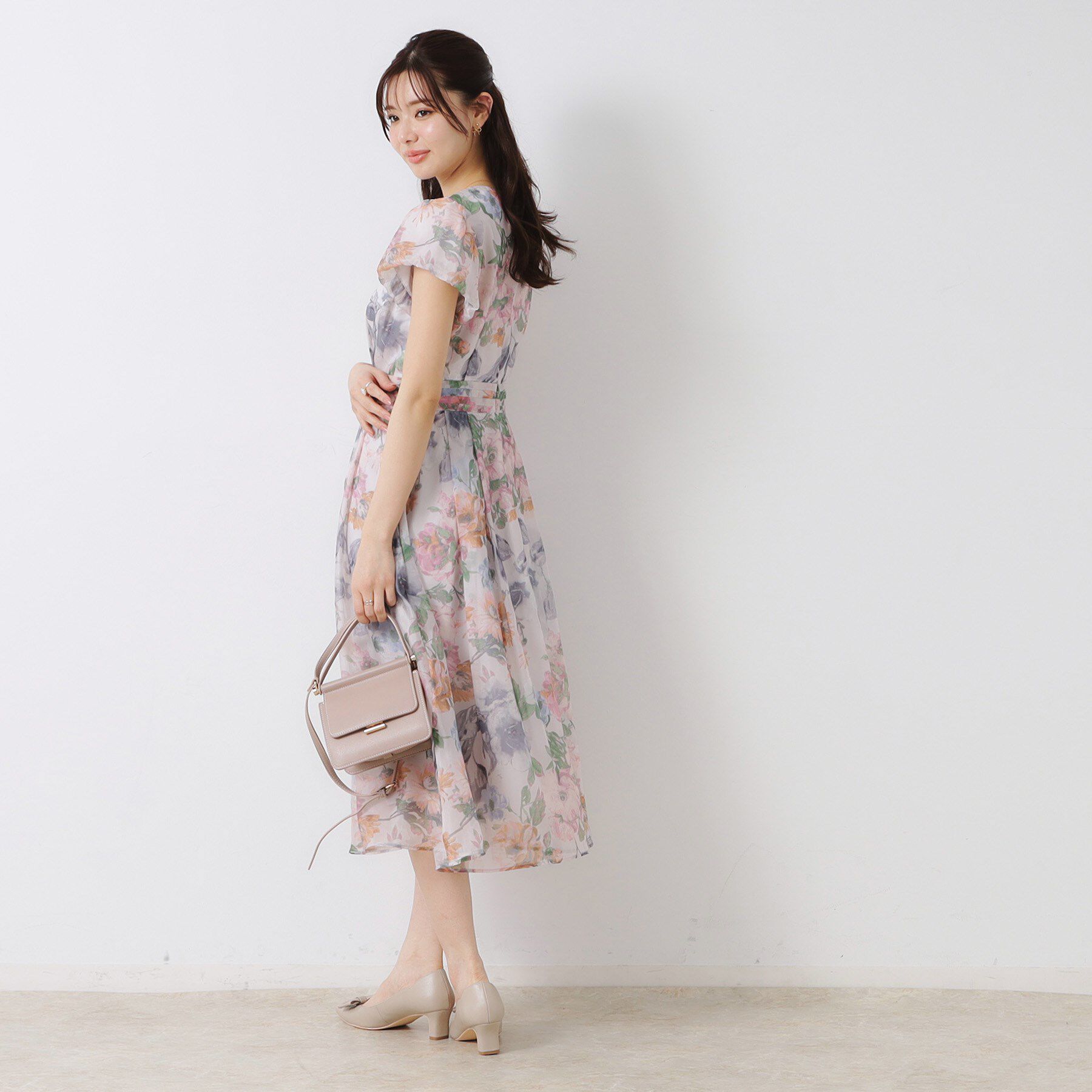 Couture broach「【花柄・一枚で着映える・細見え】Summerオーガンフルールワンピース」|ワンピース|