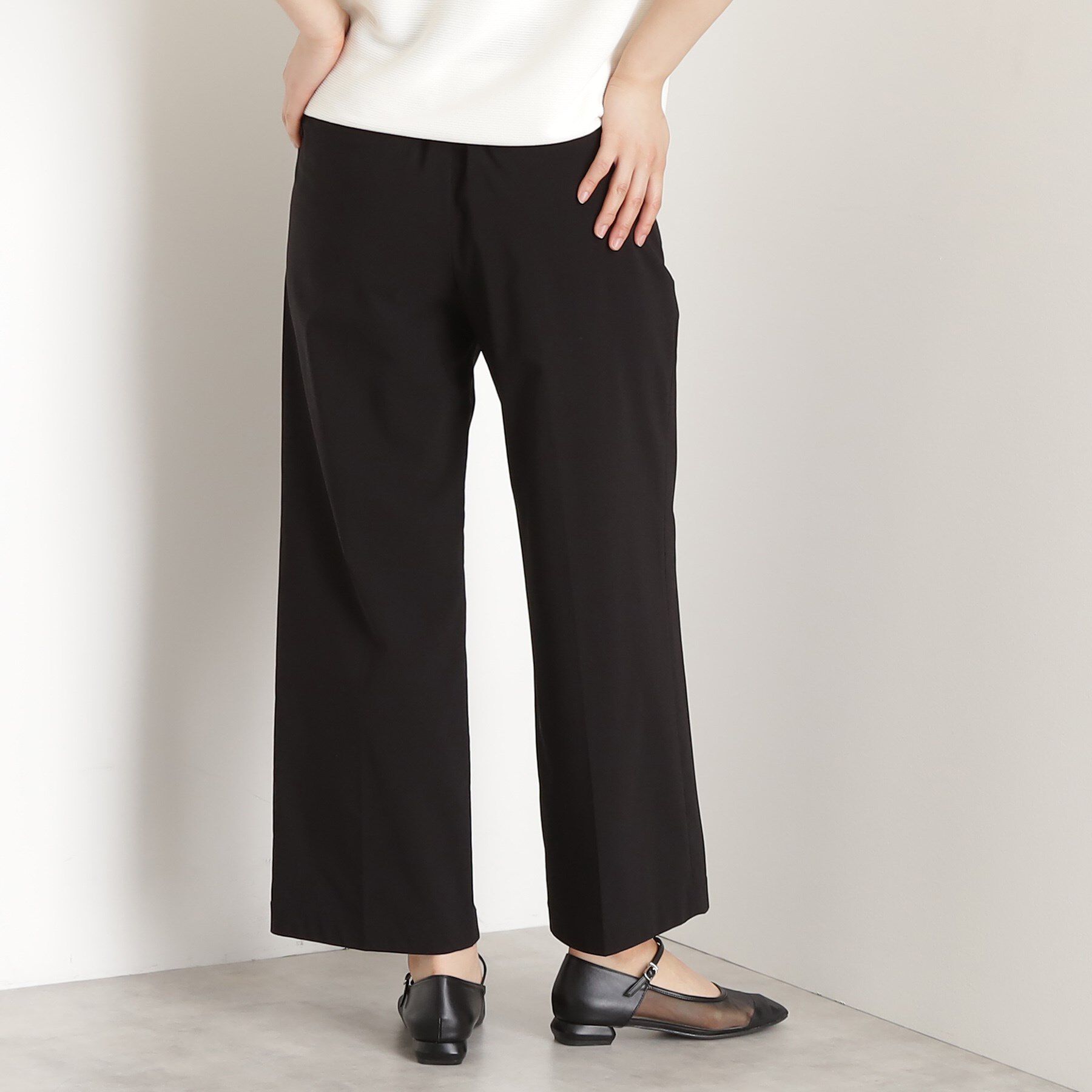 THE SHOP TK「【XS-XLサイズ/ラクに穿ける】ハイパーストレッチワイドパンツ/接触冷感/洗える」|その他|