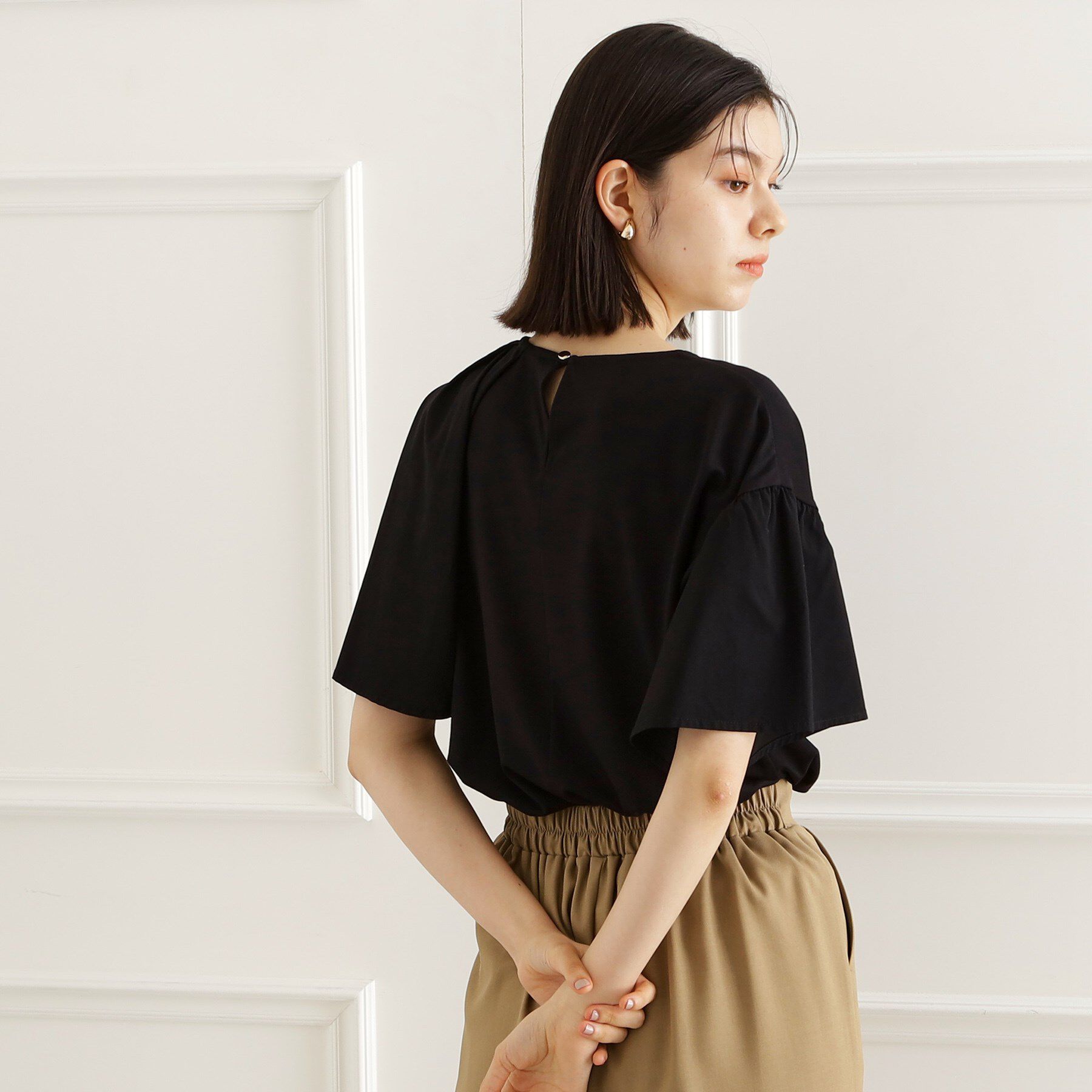 THE SHOP TK「アシメケープ風プルオーバー【接触冷感/洗濯機OK】」|Tシャツ・カットソー|