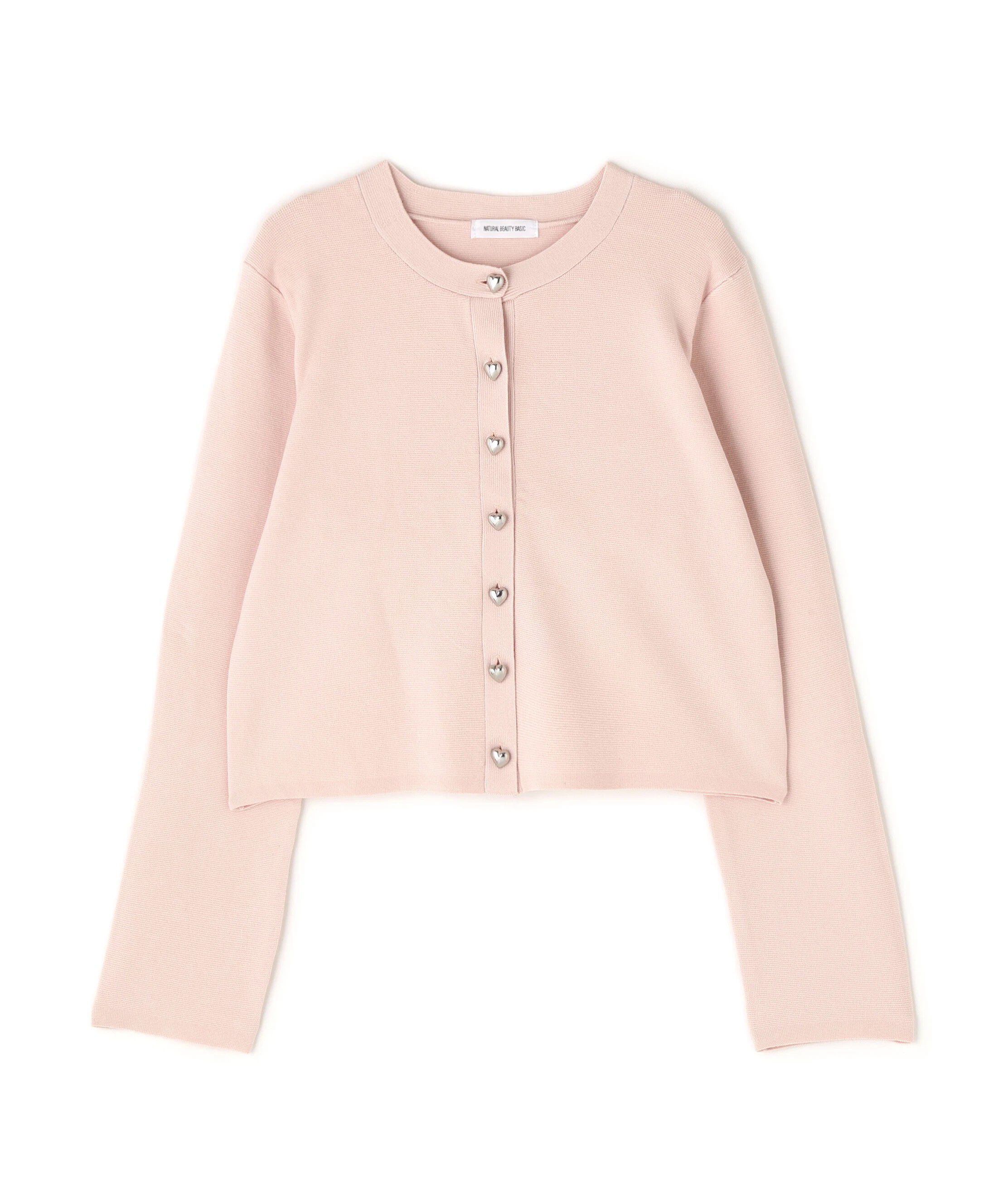  「ハートボタンニットジャケット」|ニット・セーター|
