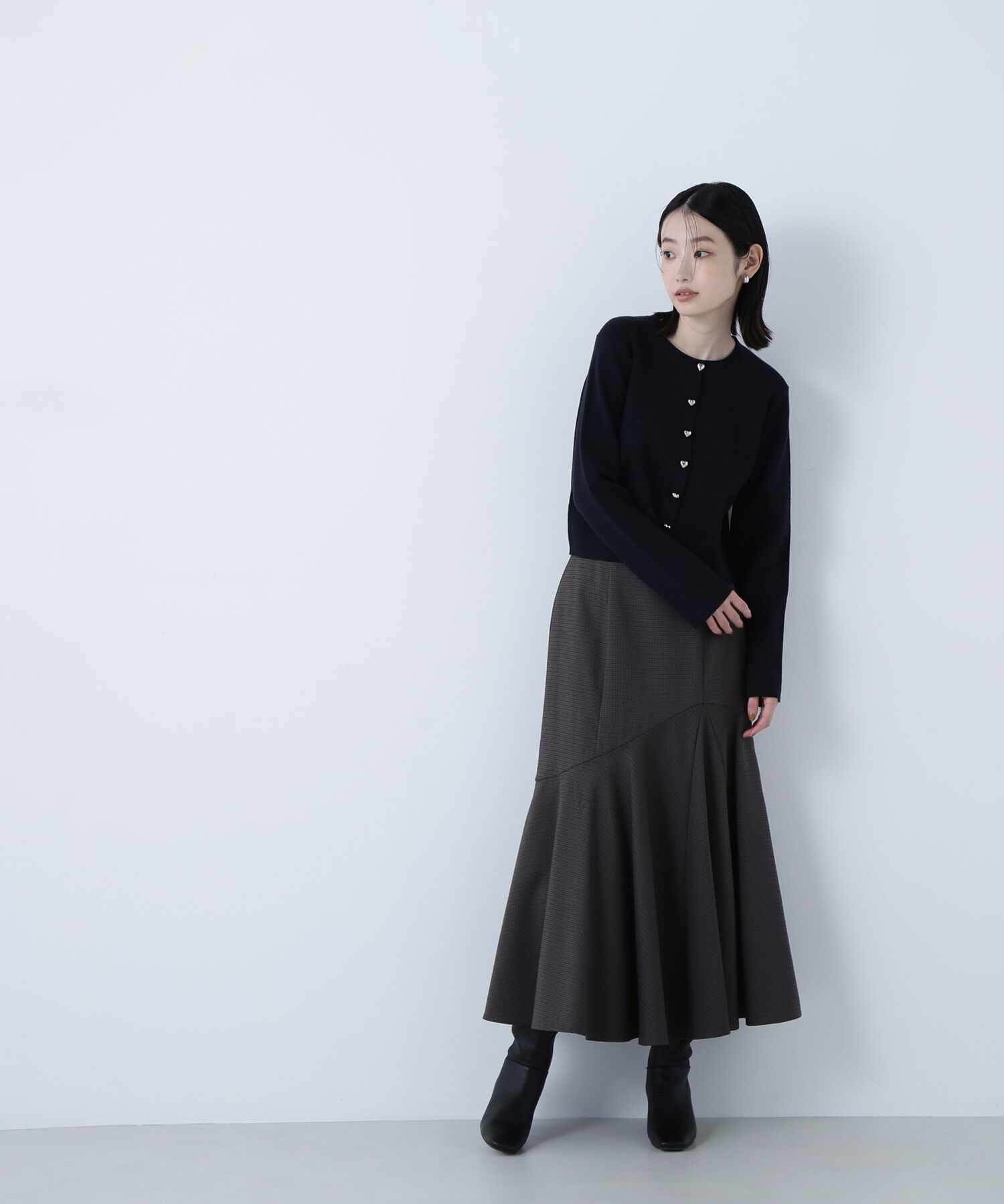  「ハートボタンニットジャケット」|ニット・セーター|