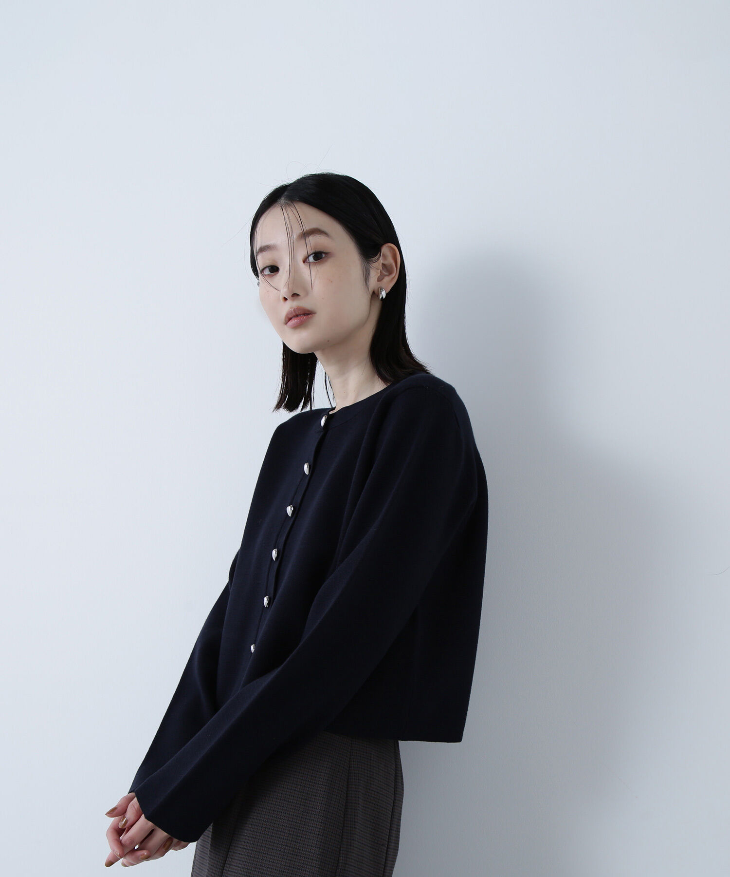  「ハートボタンニットジャケット」|ニット・セーター|