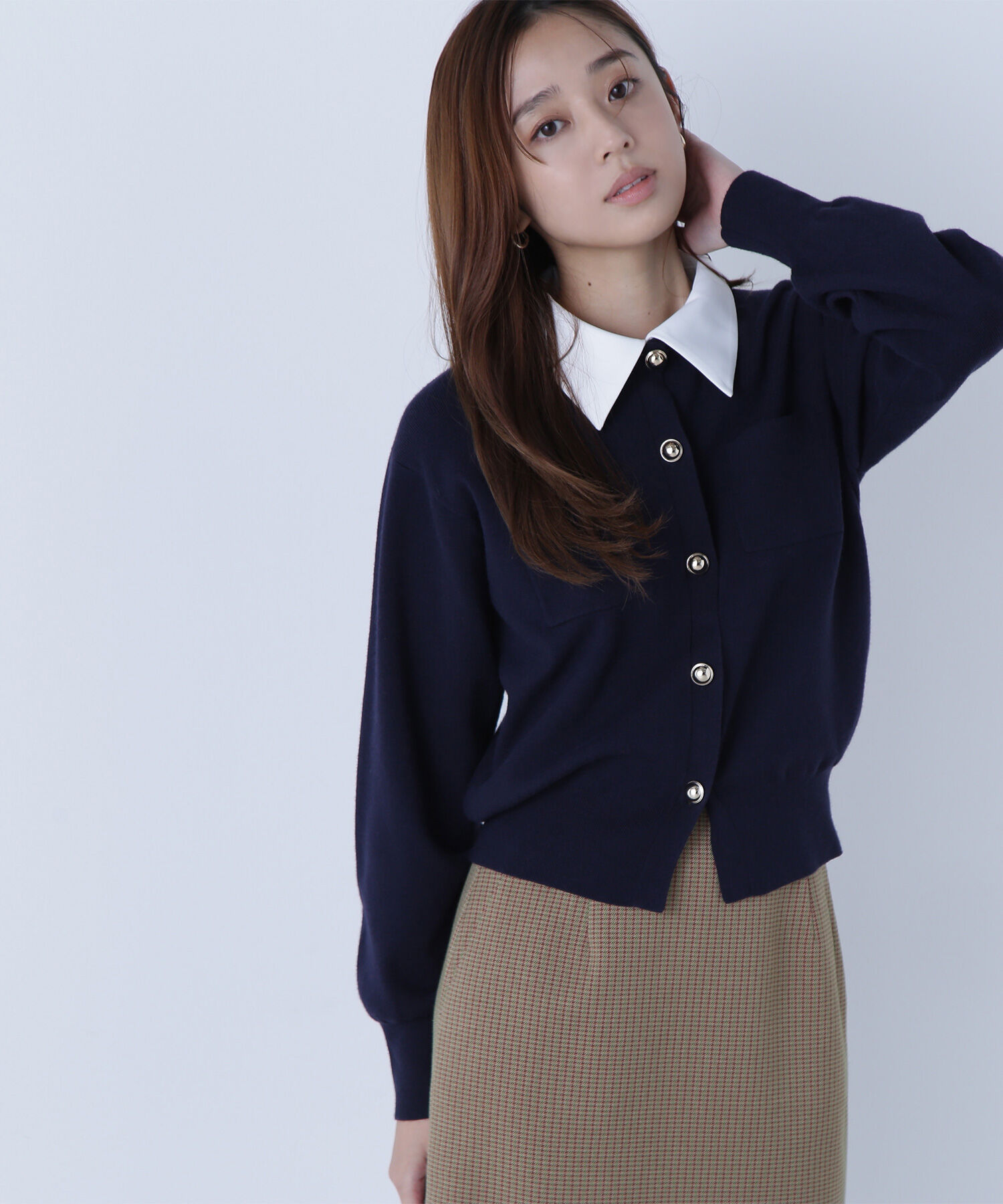  「2wayカラーニットジャケット」|ニット・セーター|