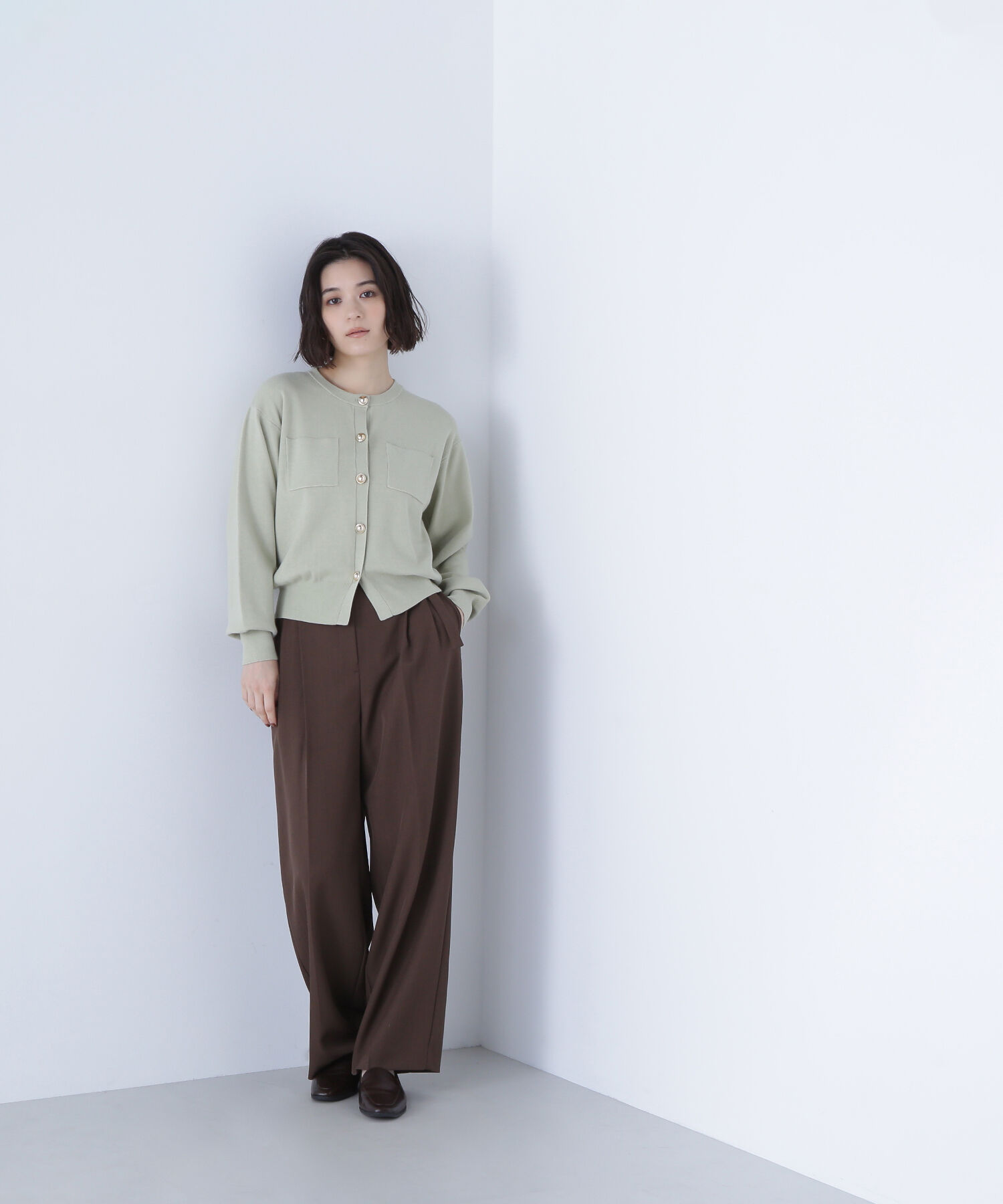  「2wayカラーニットジャケット」|ニット・セーター|