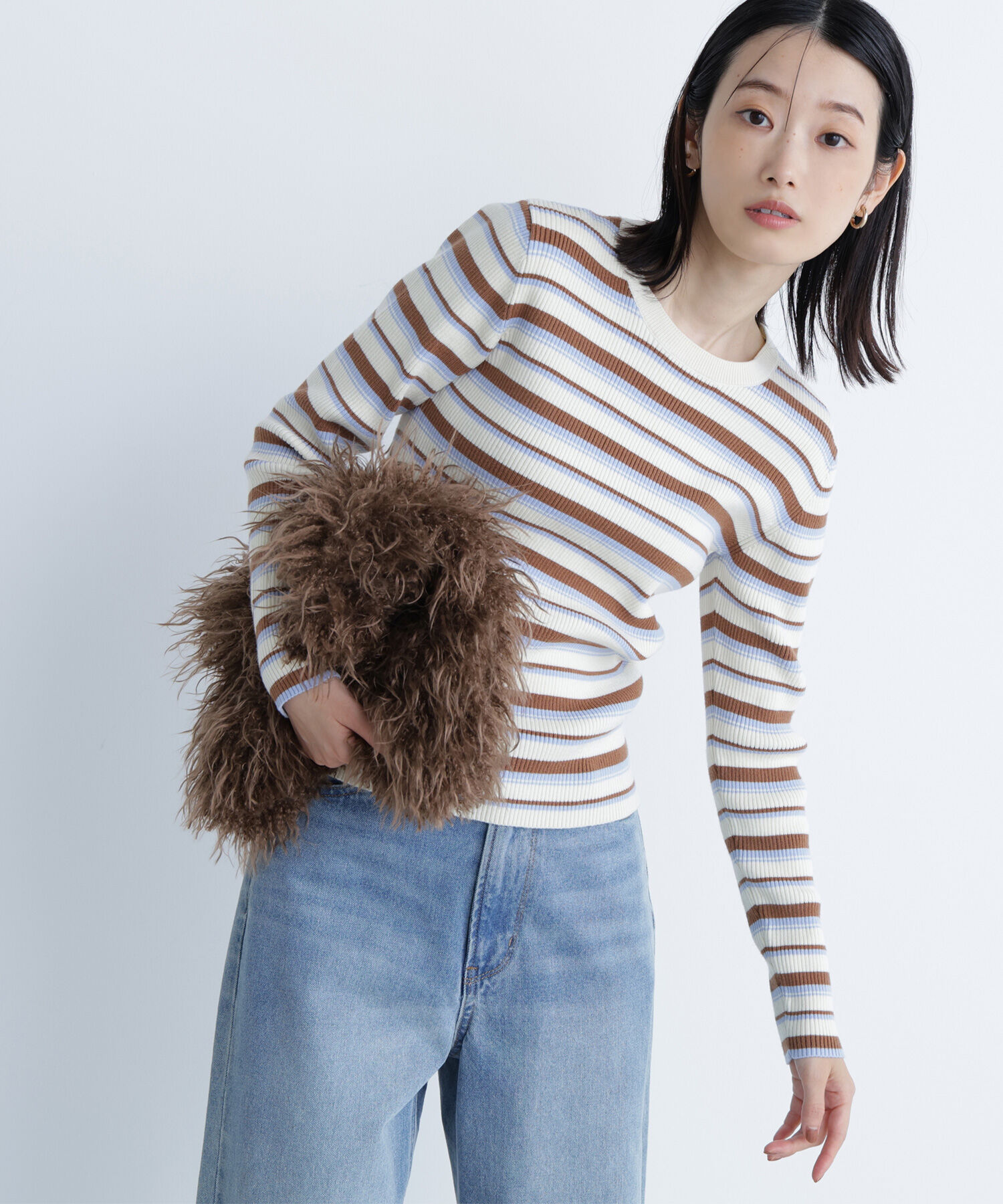  「マルチボーダーリブニット」|ニット・セーター|