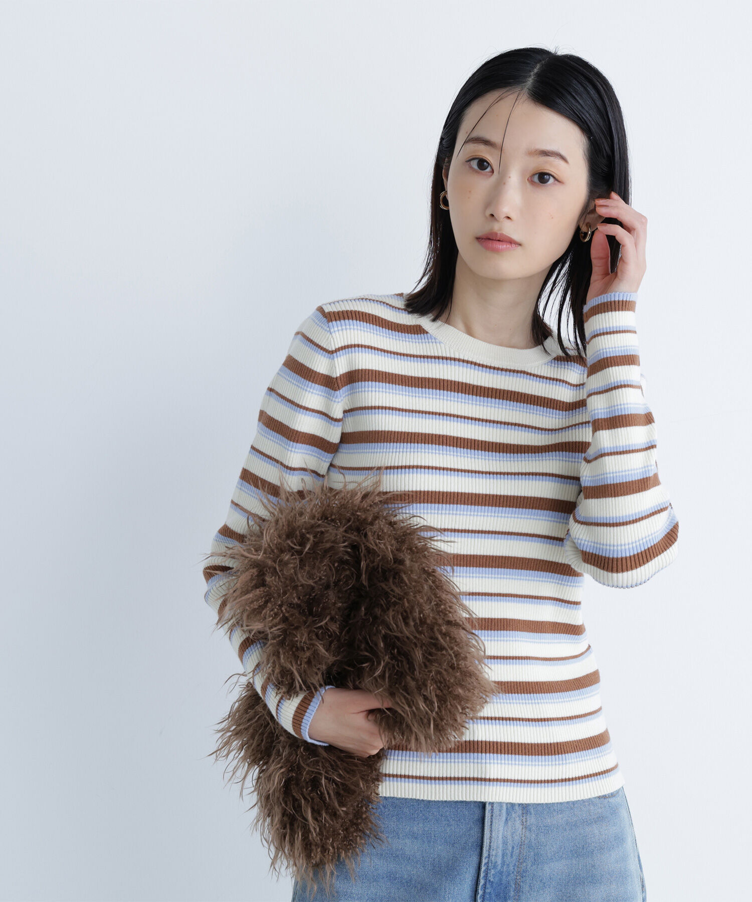 「マルチボーダーリブニット」|ニット・セーター|