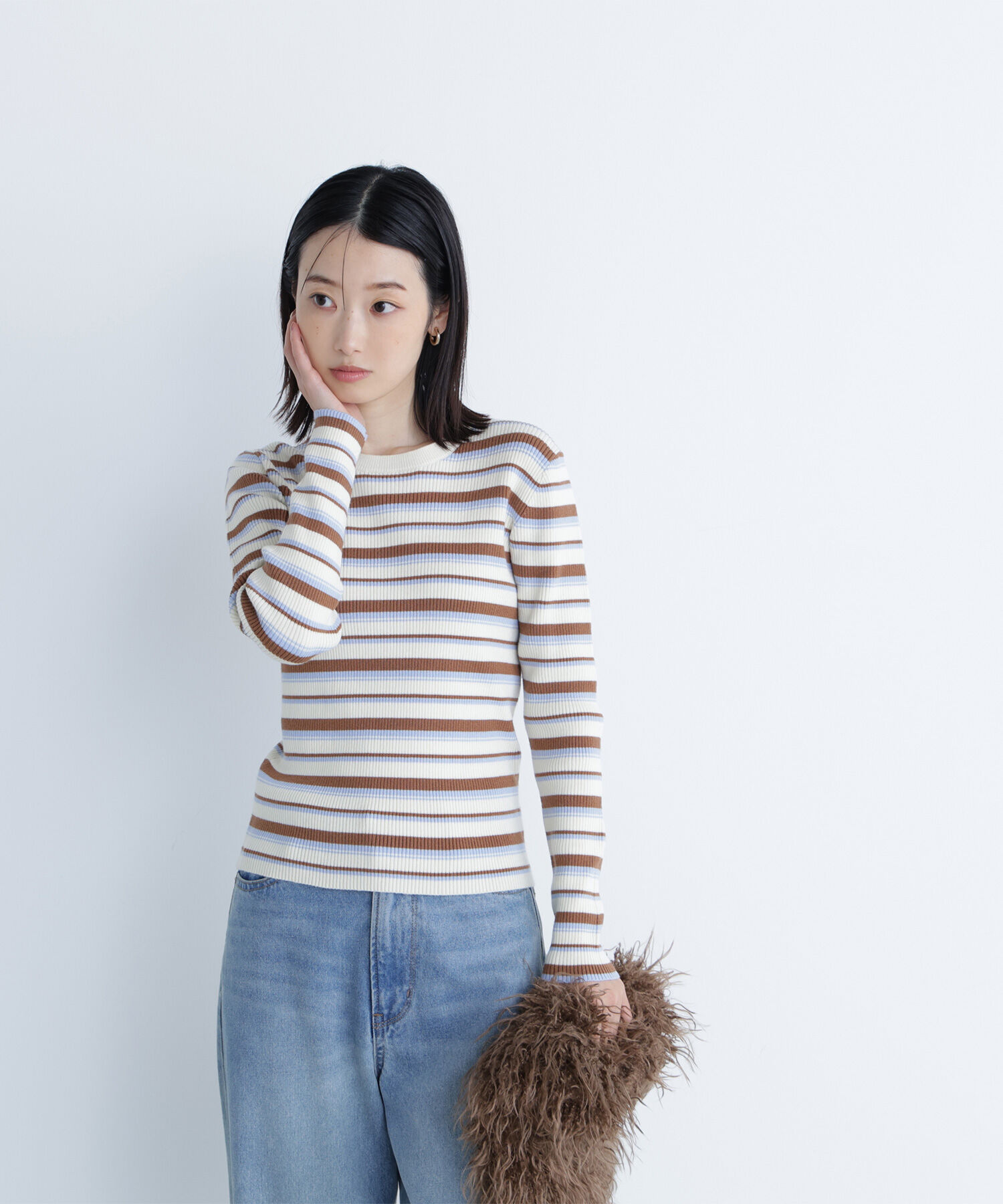  「マルチボーダーリブニット」|ニット・セーター|