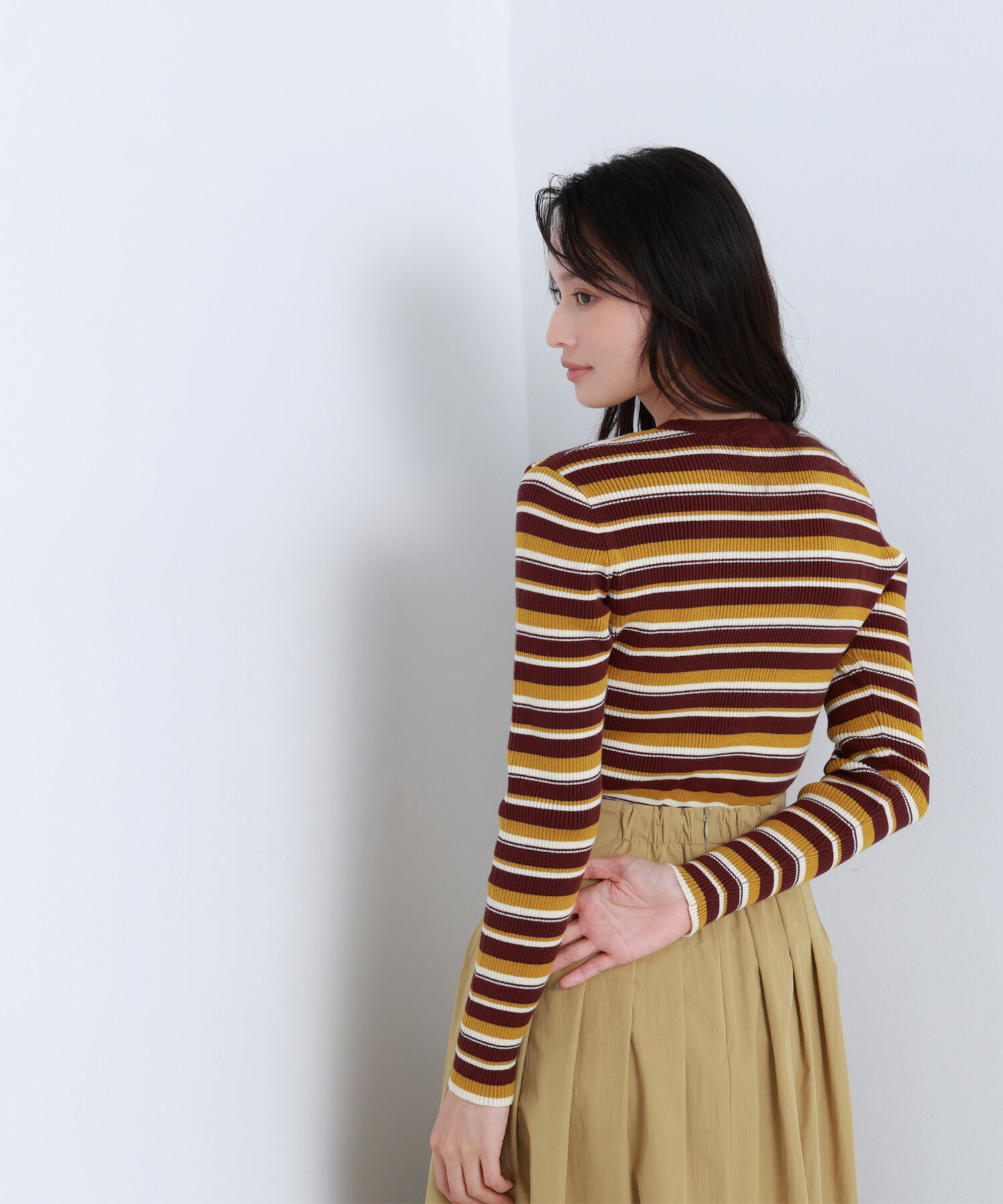  「マルチボーダーリブニット」|ニット・セーター|