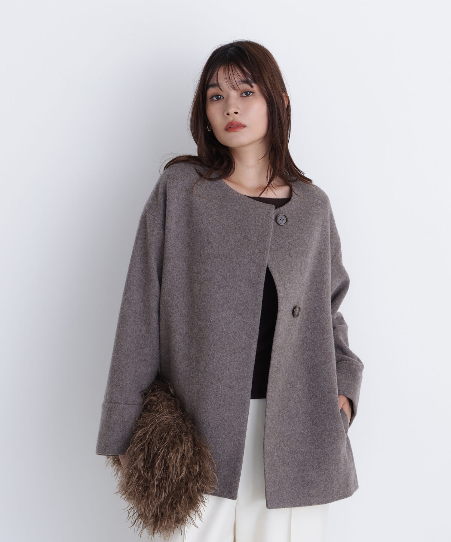  「毎日に&ldquo;ちょうどいい&rdquo;カシミヤ混コート」|ブルゾン・スタジャン|モカ