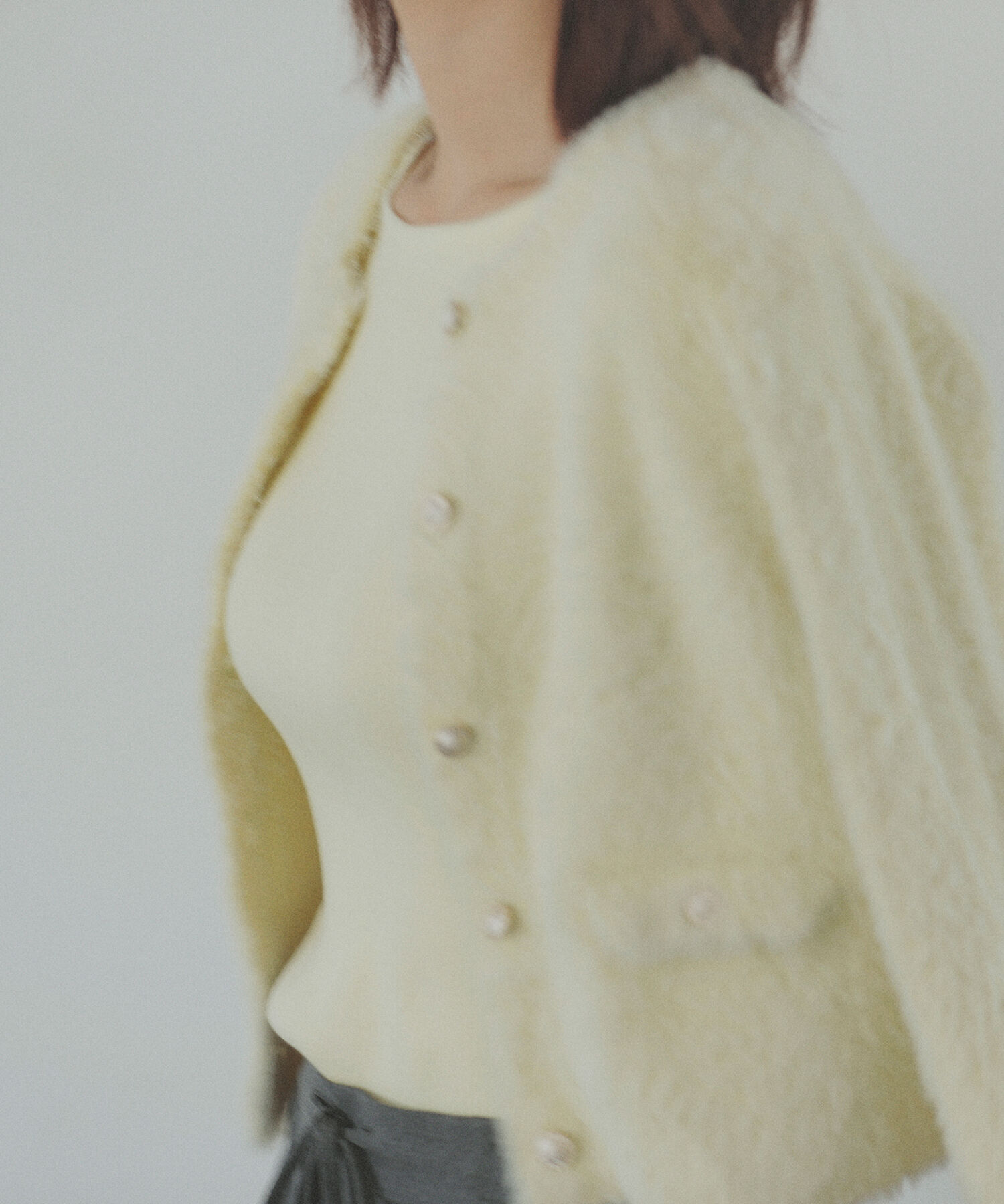  「&ldquo;ふわ＆リブ&rdquo;アンサンブルニット」|ニット・セーター|イエロー