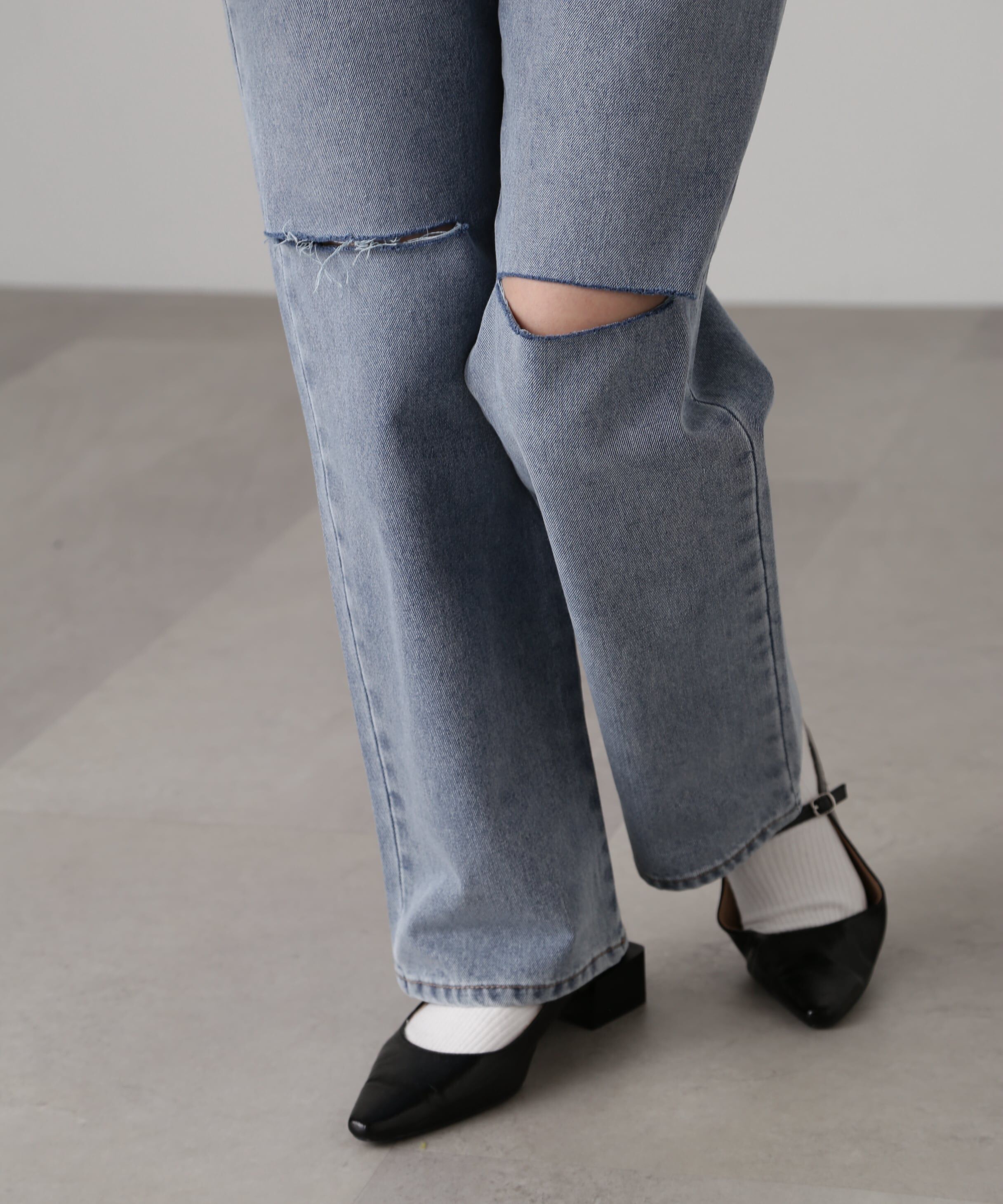  「[低身長サイズ/Sシリーズ]ニーカットストレートデニムパンツ」|その他|