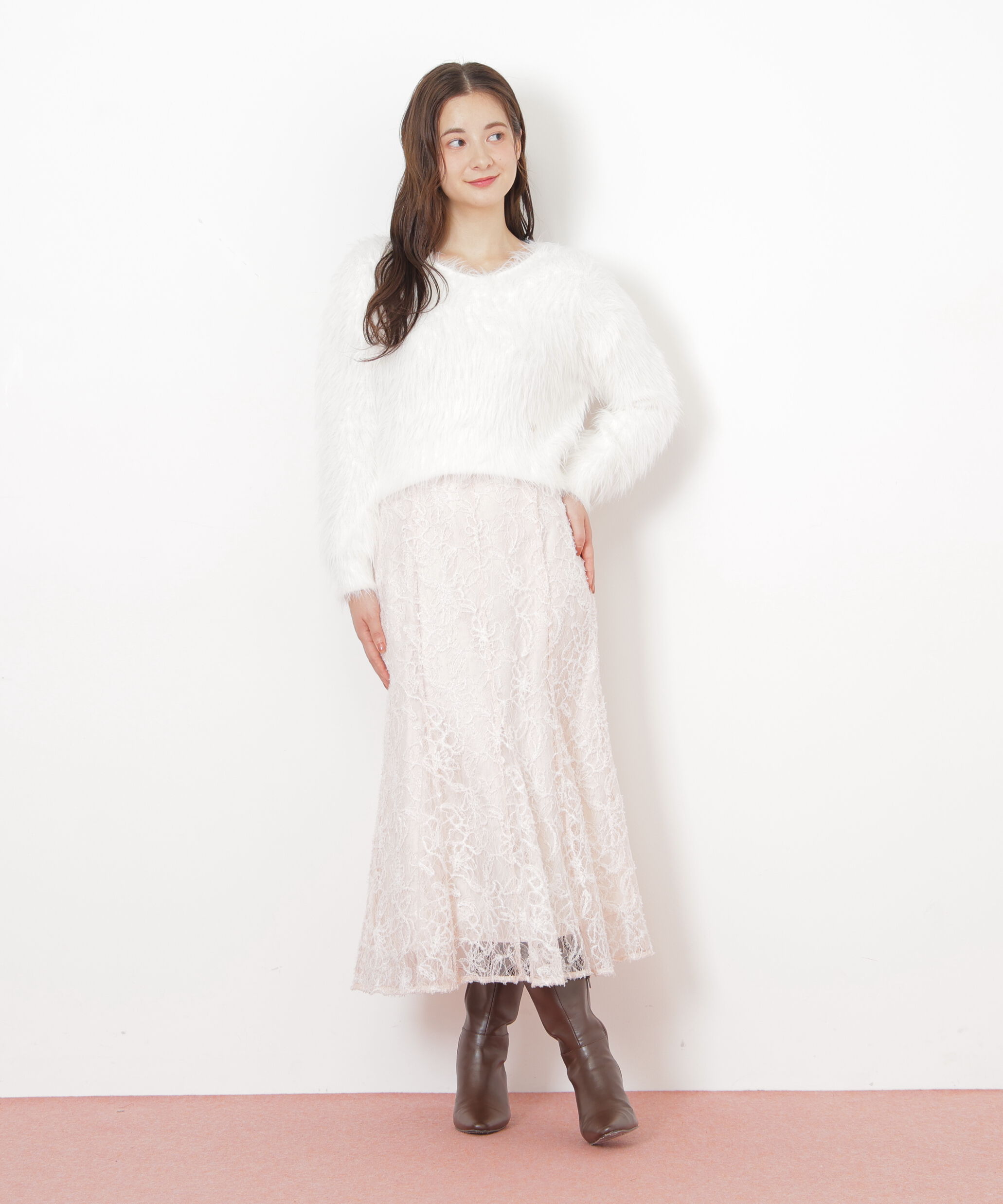  「モール刺繍レースマーメイドスカート」|スカート|