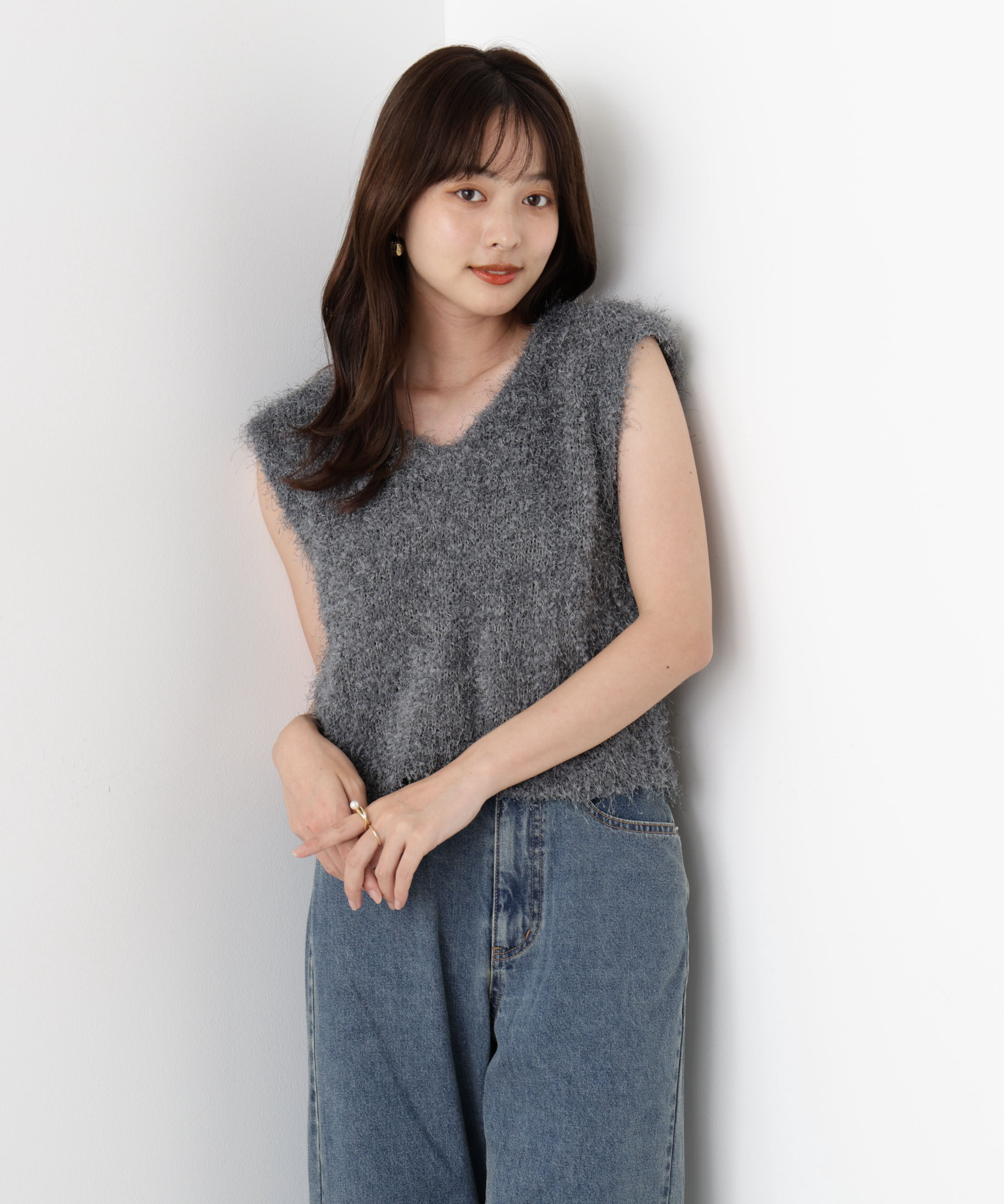 PROPORTION BODY DRESSING「＜ハンドウォッシャブル＞フェザーノースリニット」|ニット・セーター|