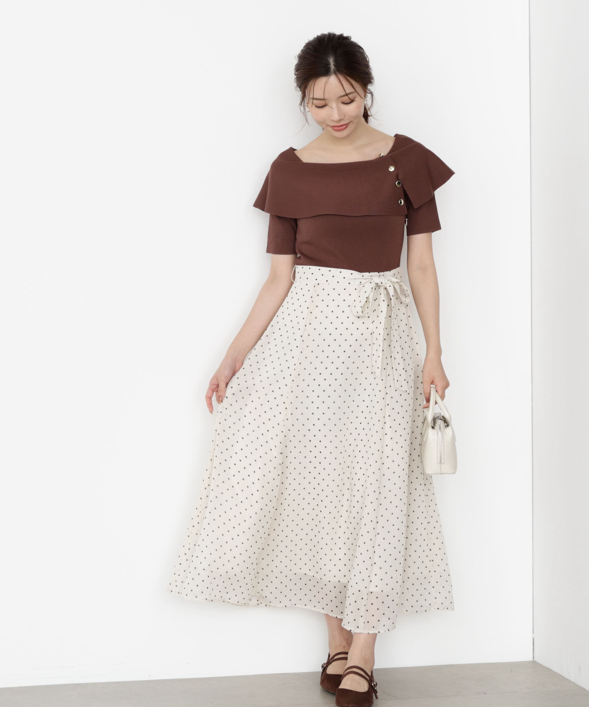 PROPORTION BODY DRESSING「ケープ風ニットドッキングワンピース 25AW」|ワンピース|