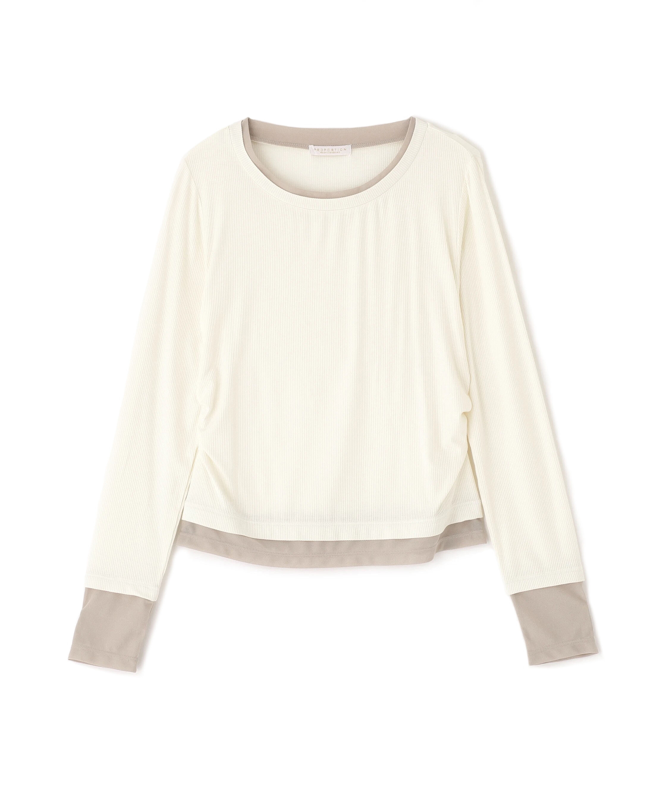 PROPORTION BODY DRESSING「＜ウォッシャブル＞レイヤード風テレコ 25AW」|Tシャツ・カットソー|