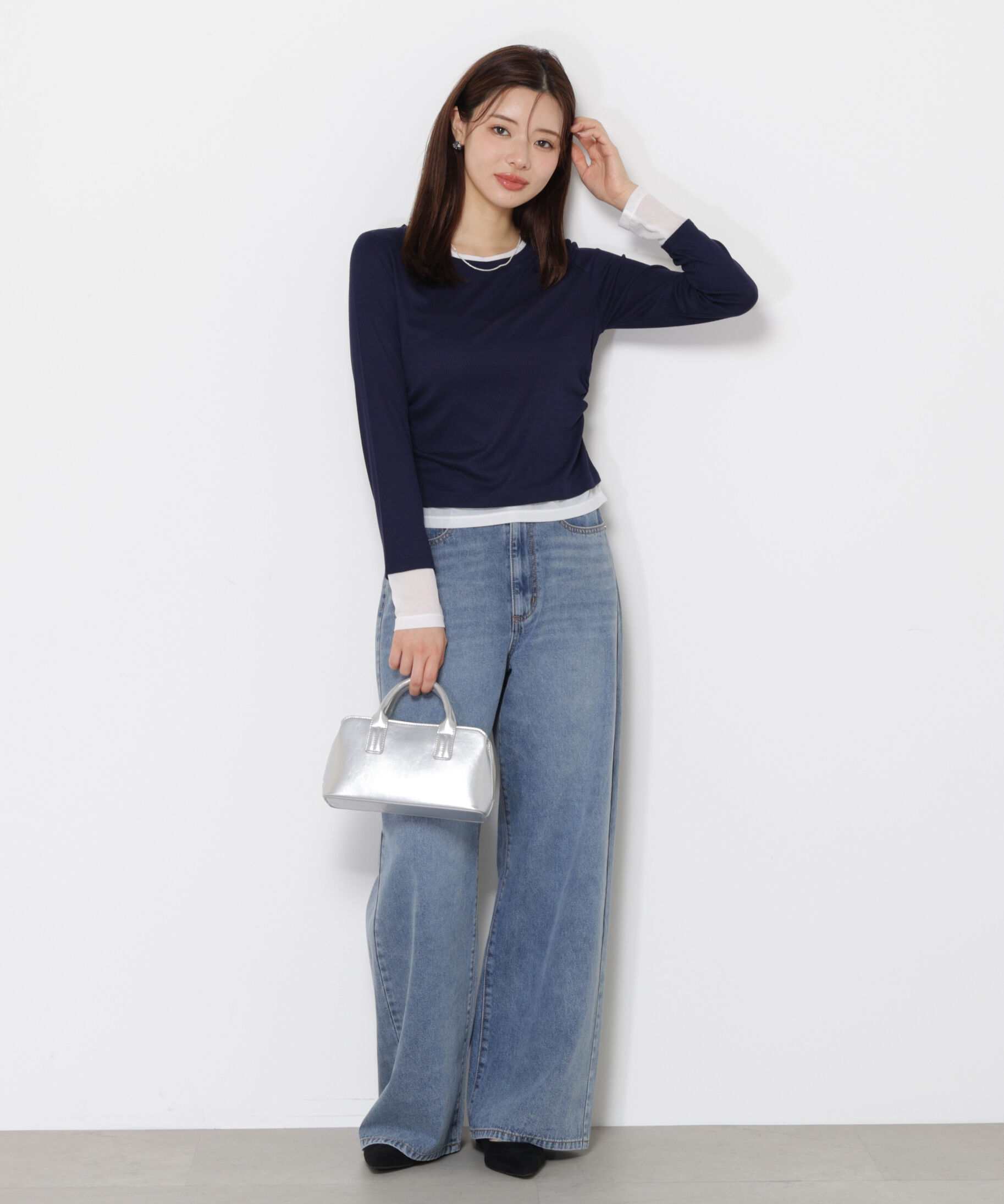 PROPORTION BODY DRESSING「＜ウォッシャブル＞レイヤード風テレコ 25AW」|Tシャツ・カットソー|