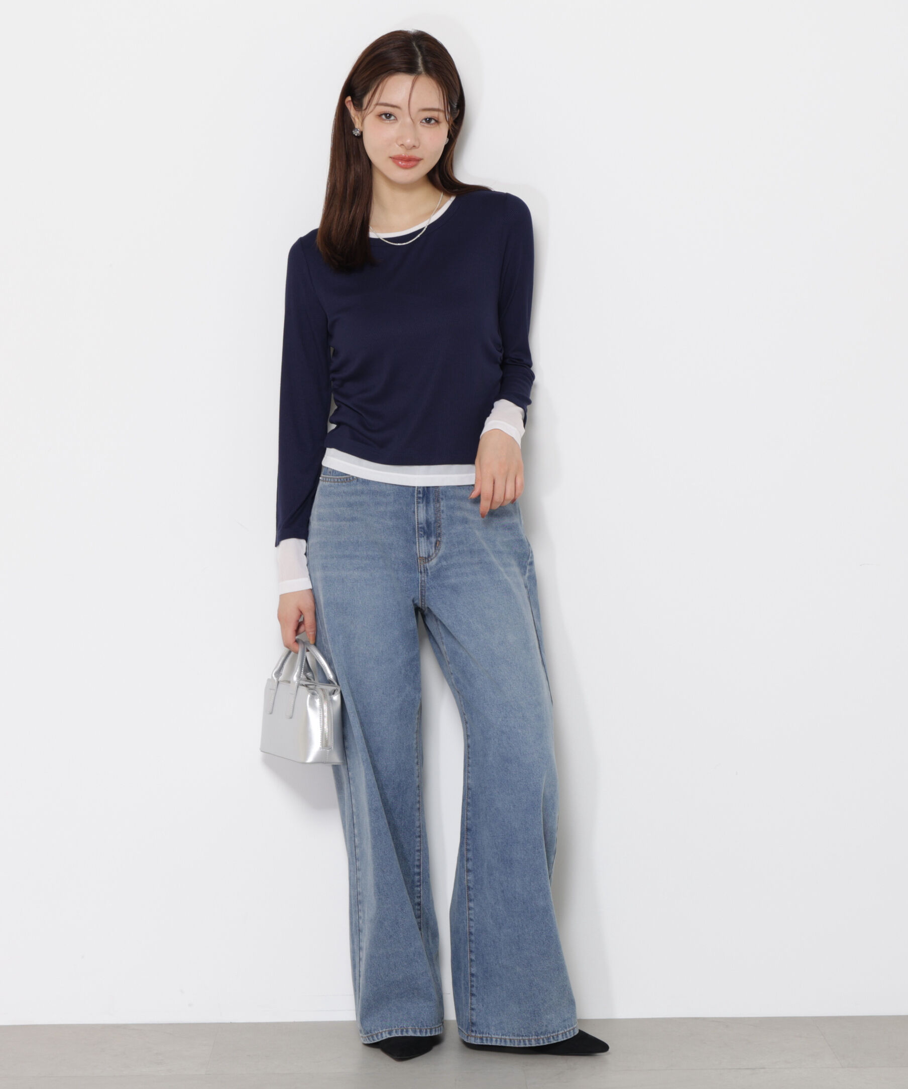 PROPORTION BODY DRESSING「＜ウォッシャブル＞レイヤード風テレコ 25AW」|Tシャツ・カットソー|