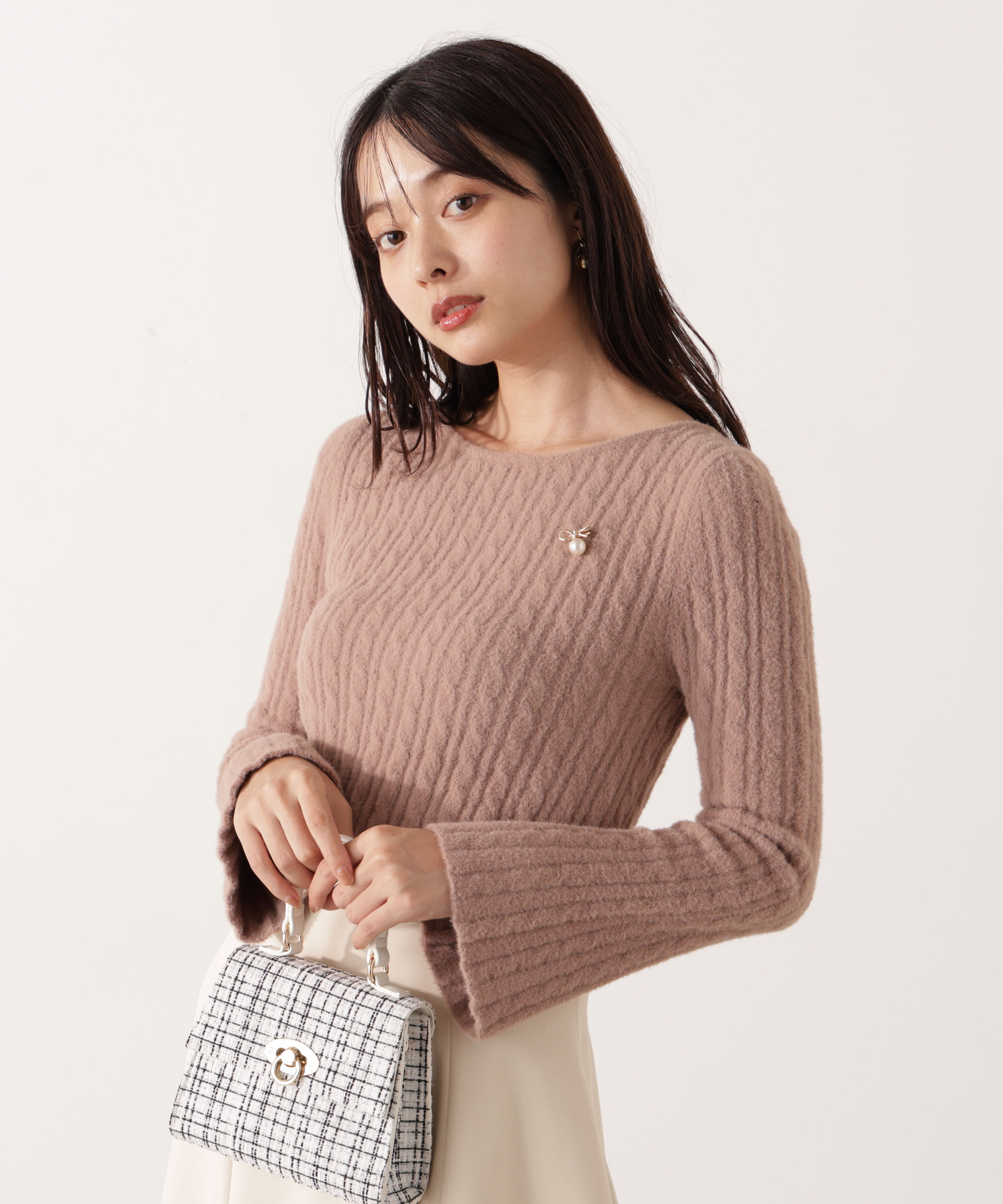 PROPORTION BODY DRESSING「チャーム付きミニケーブルニット  25AW」|ニット・セーター|