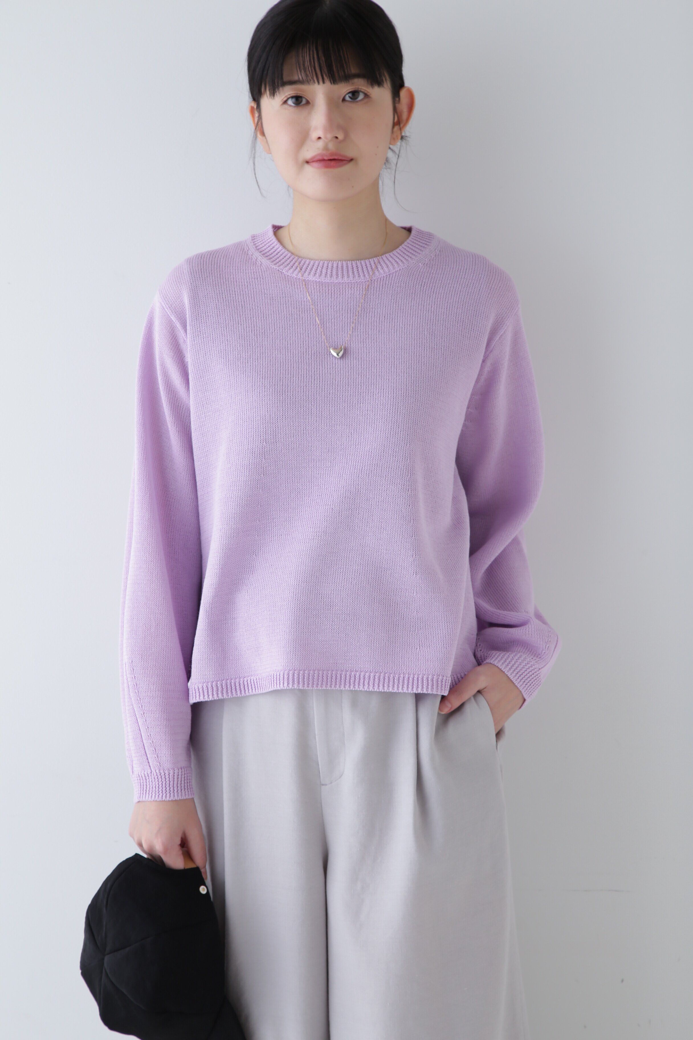 「◆ミドルゲージギマプルオーバー」|ニット・セーター|ライトパープ