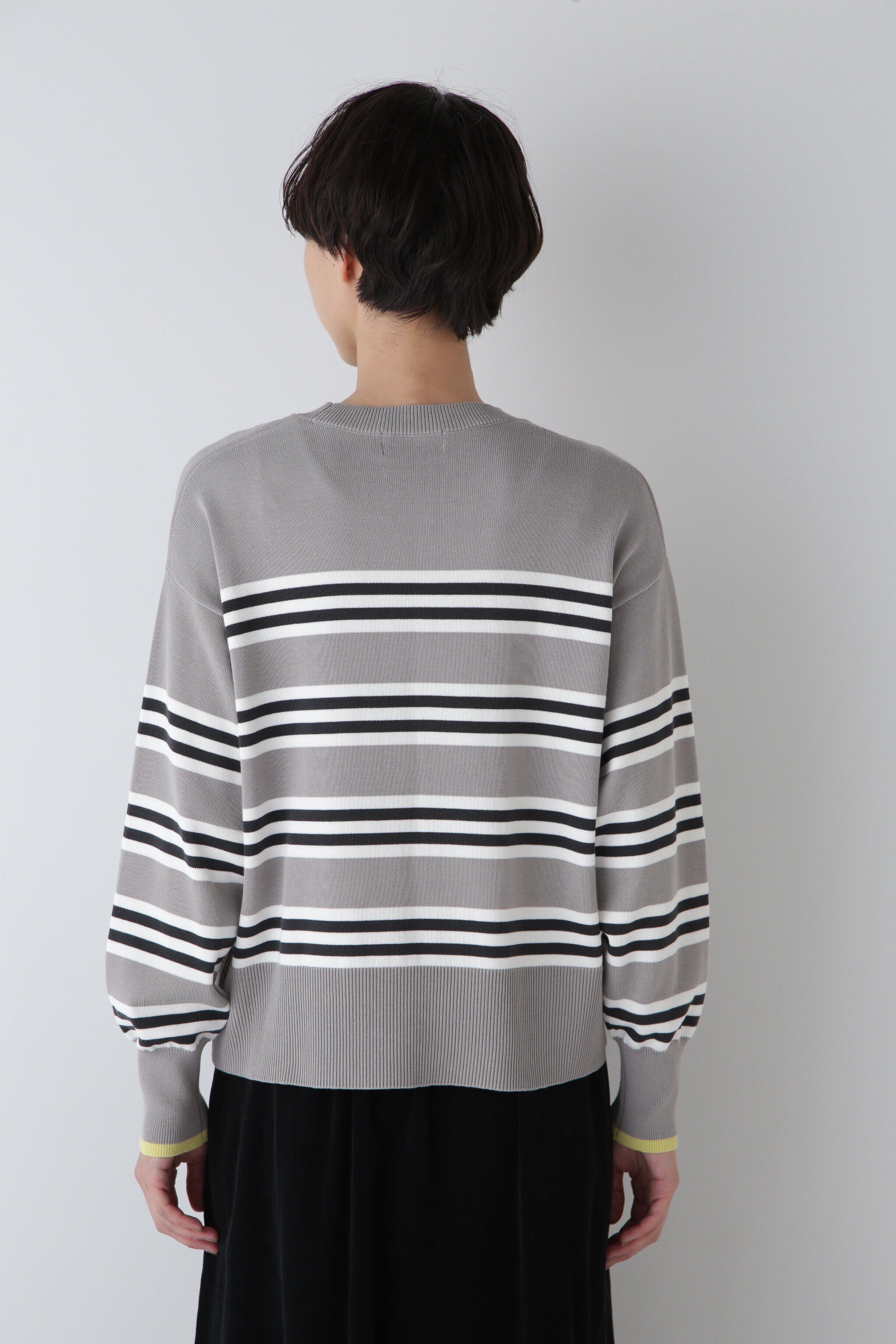  「◆オーガニックコットンランダムボーダープルオーバー」|ニット・セーター|