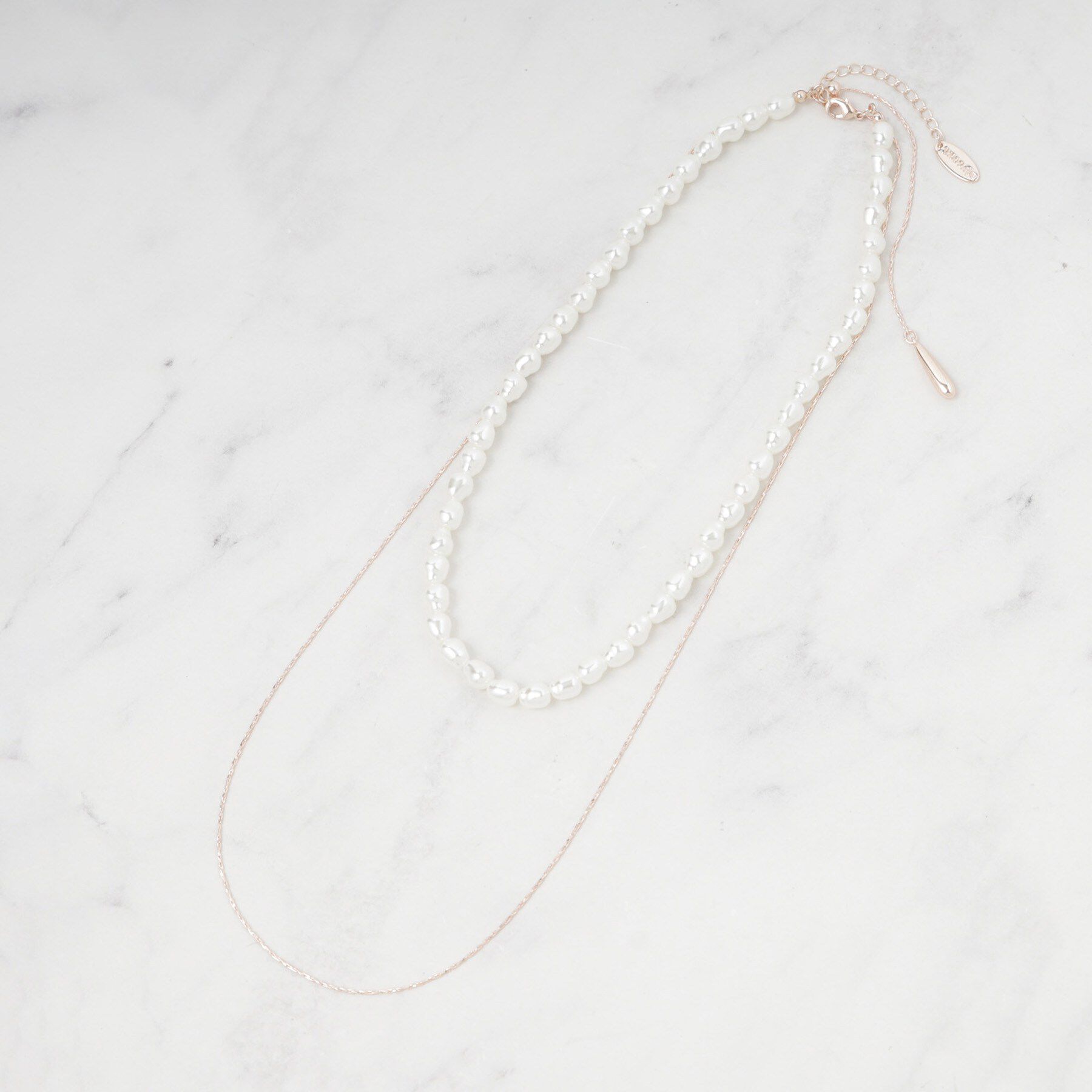 SHOO･LA･RUE「【3WAY】フェイクパールネックレス」|ネックレス|ピンクゴールド(00