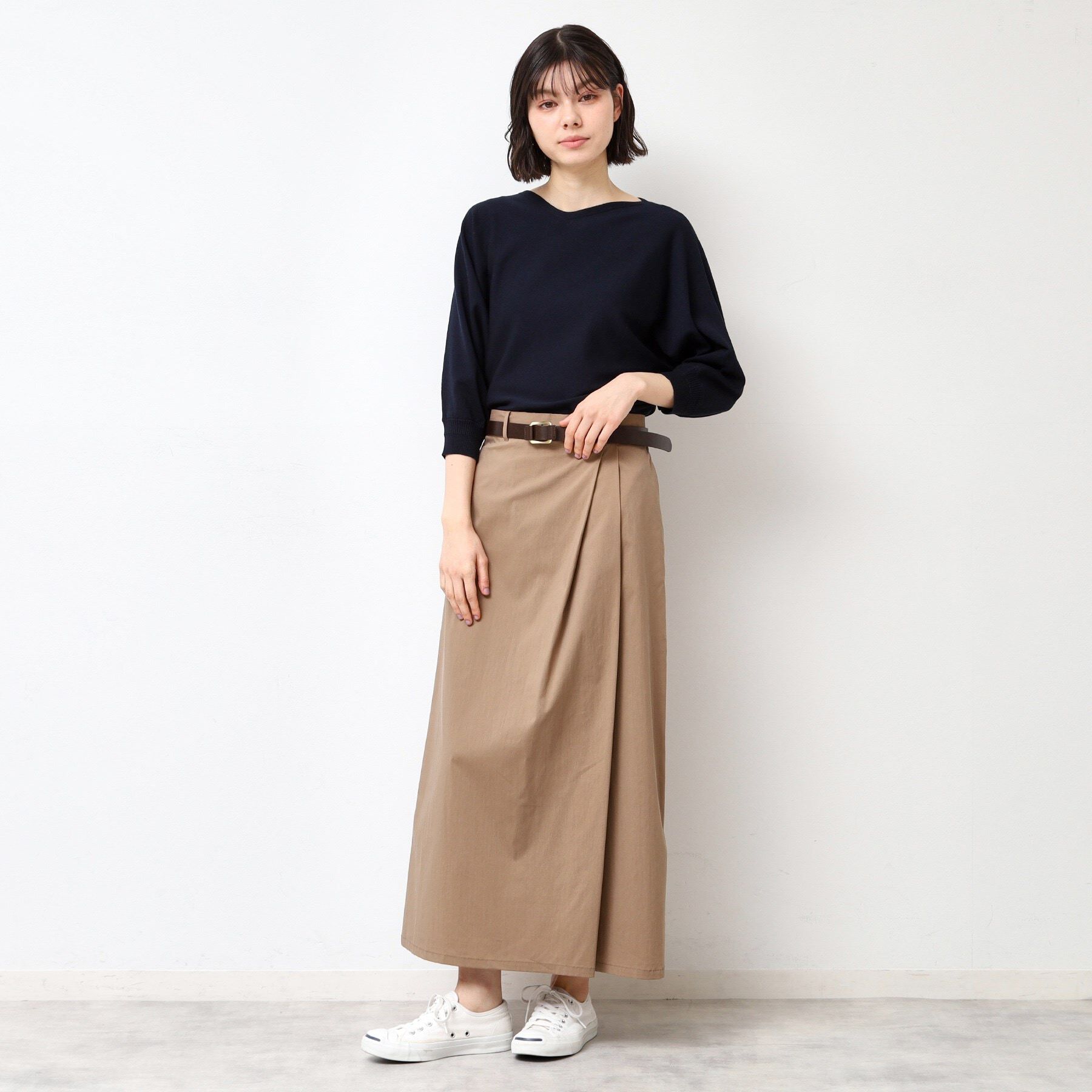 Dessin「【選べる7色展開・洗える】後ろボタンニットプルオーバー七分袖（XS～L）」|ニット・セーター|