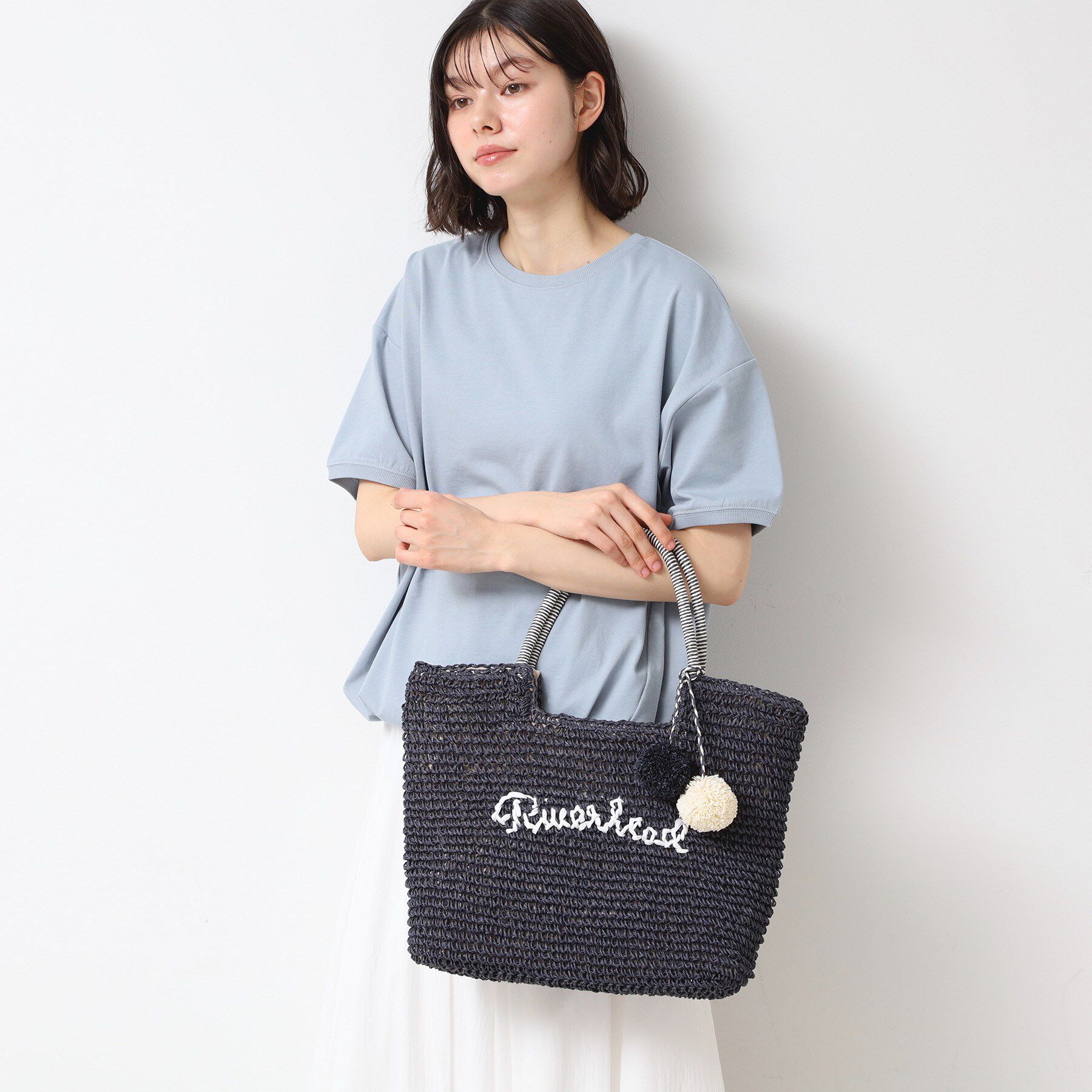 Dessin「【軽量・A4収納可】ポンポンチャームペーパーロゴトートバッグ」|トートバッグ|