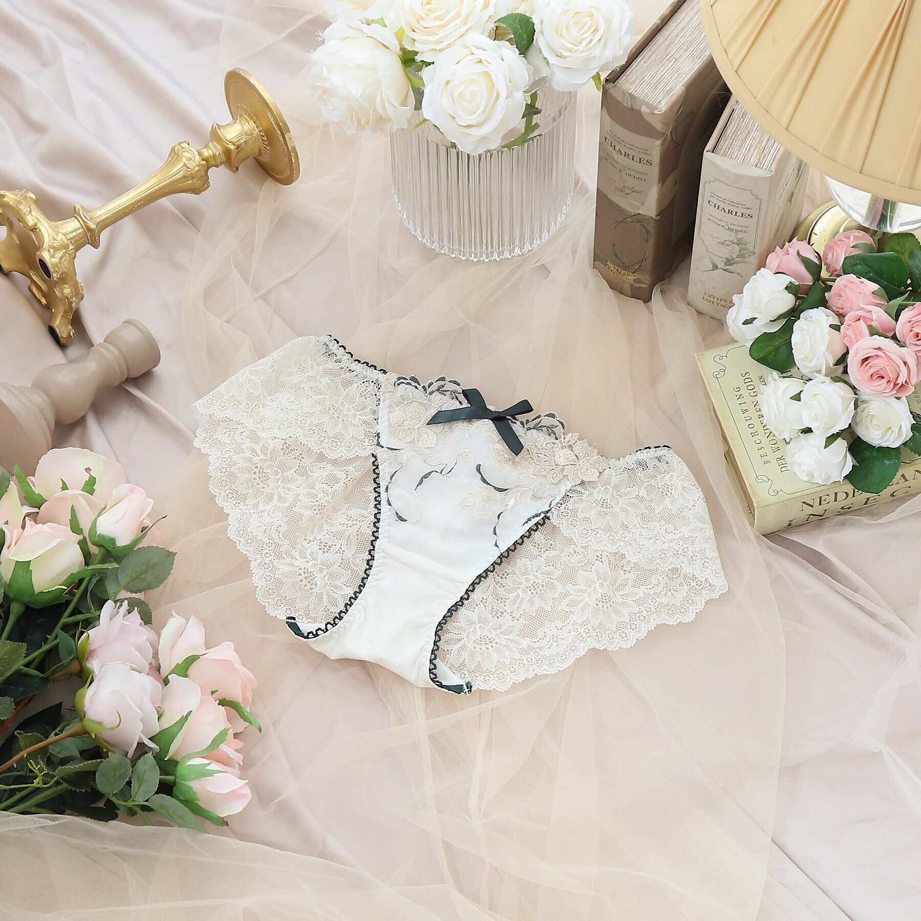 Risa Magli「マリカ レースショーツ」|インナー|アイボリー(004)