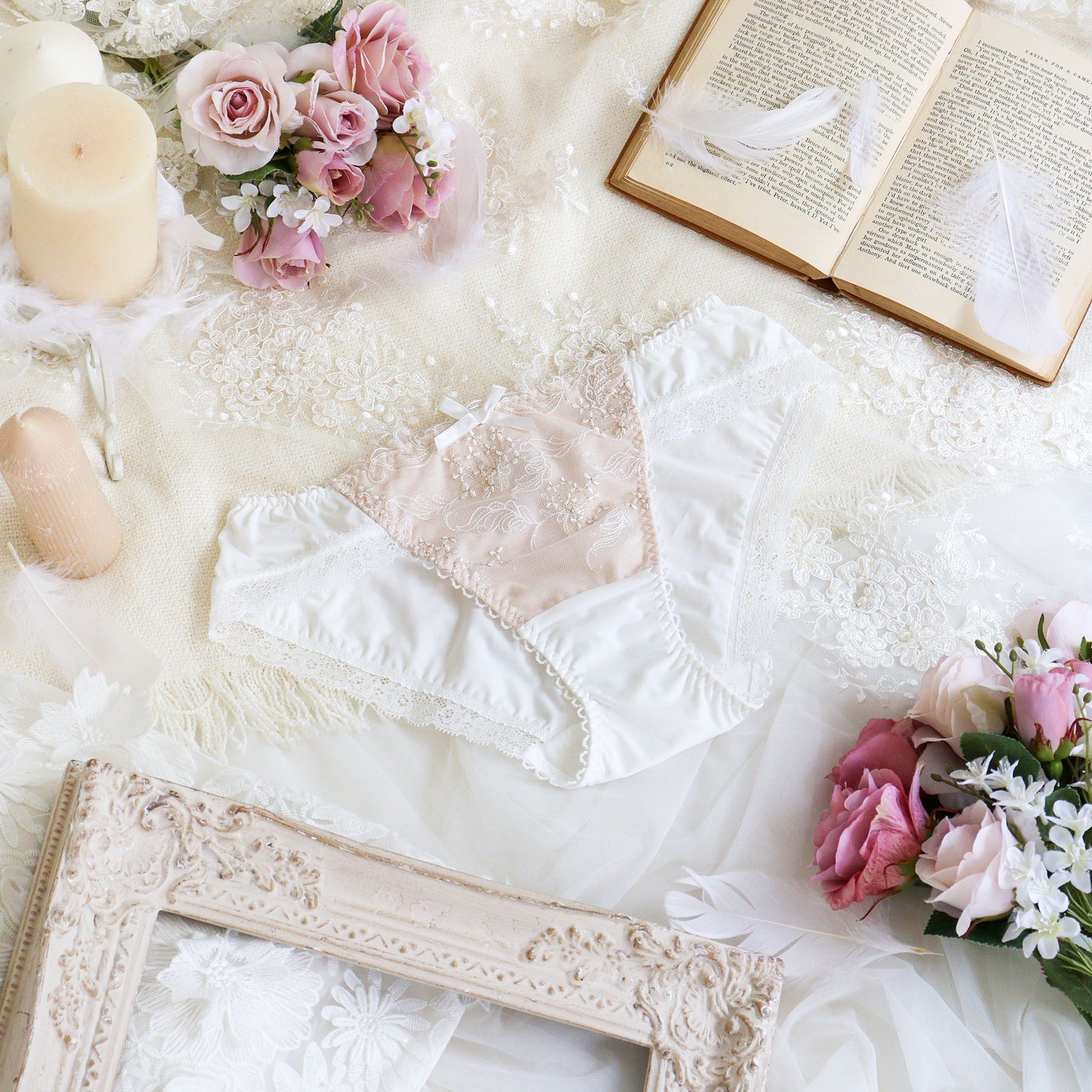 Risa Magli「ナンシー ノーマルショーツ」|インナー|ホワイト(001)