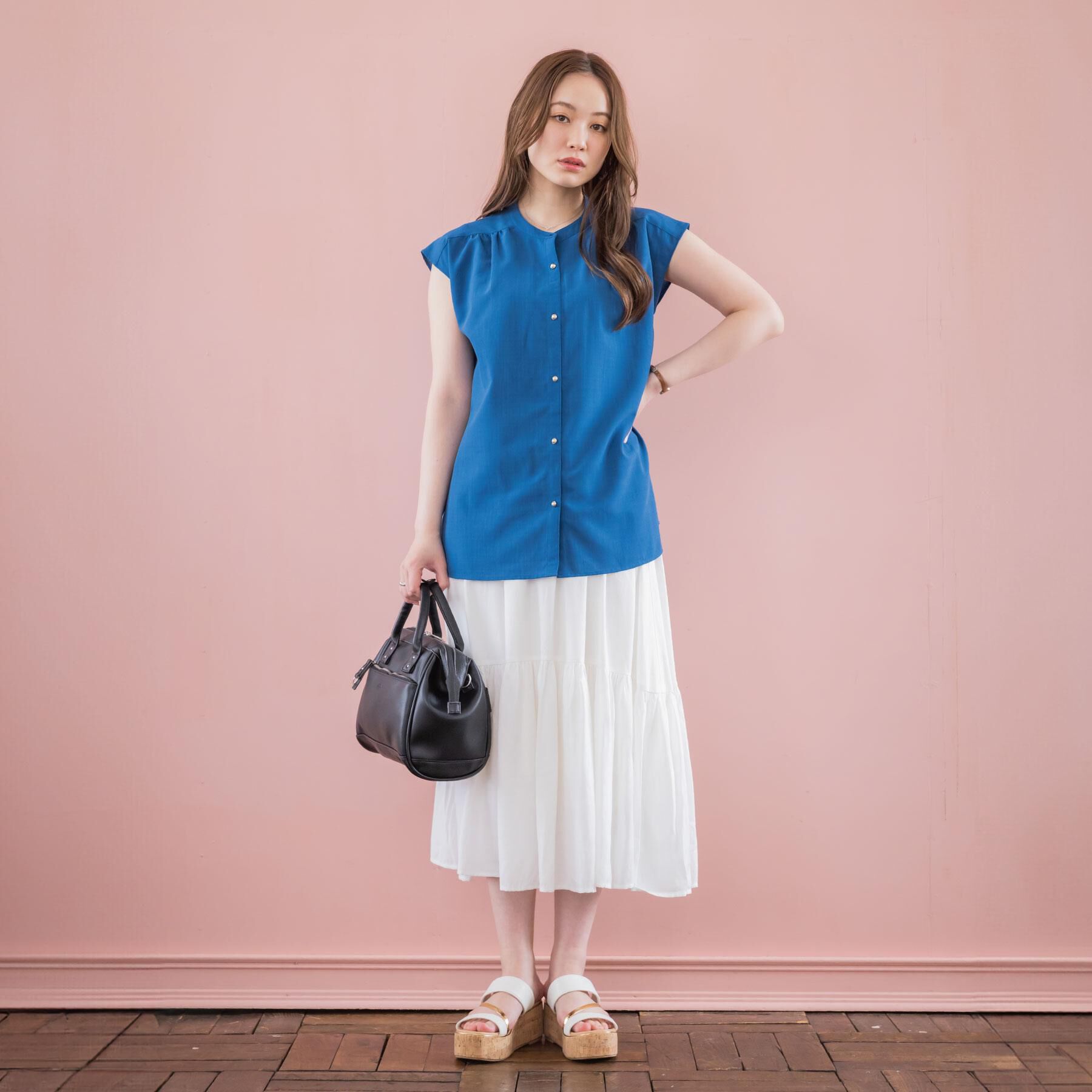 ITS&rsquo;DEMO「【清涼感／手洗い可】麻調前開きブラウス」|シャツ・ブラウス|