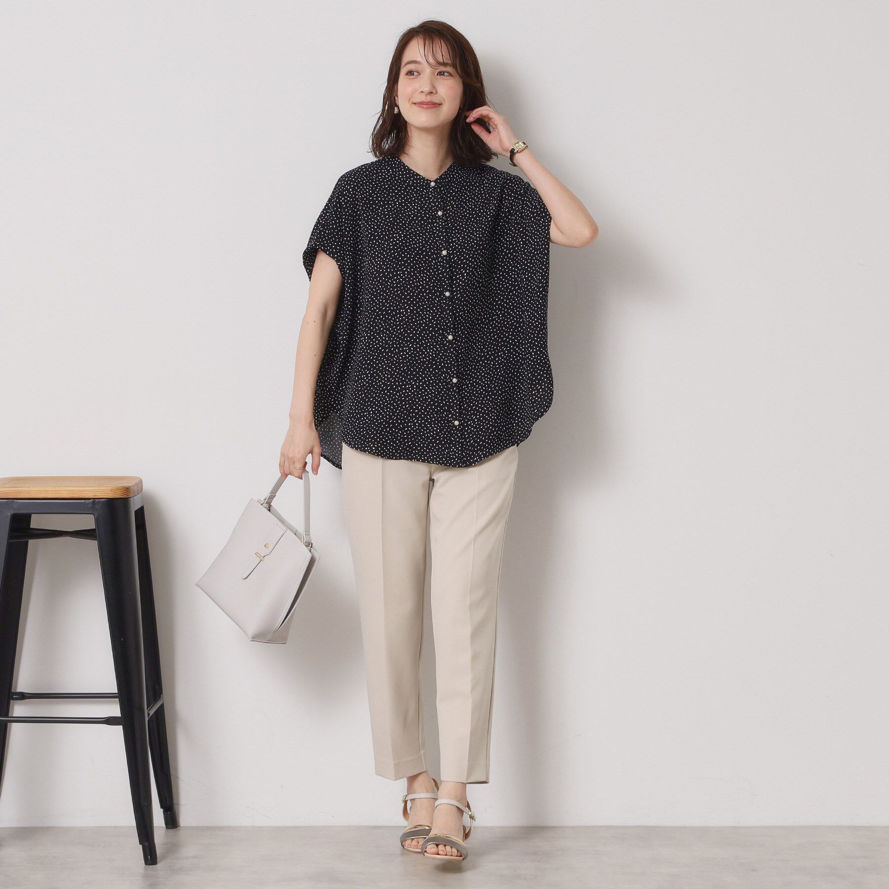 ITS&rsquo;DEMO「【接触冷感／手洗い可】ショルダータックブラウス」|シャツ・ブラウス|