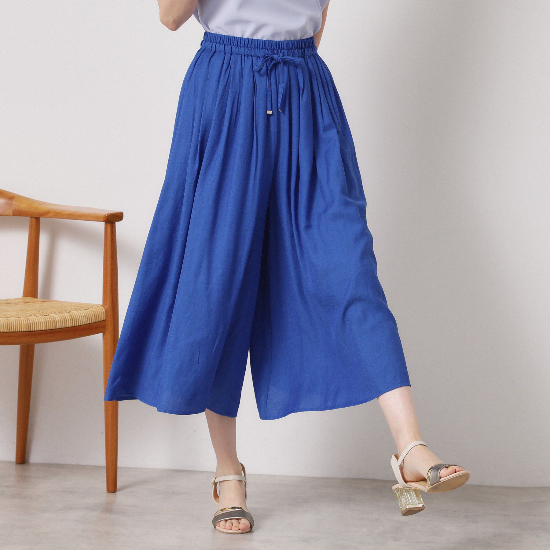 ITS&rsquo;DEMO「【さらりタッチ／ウエストゴム／手洗い可】強撚スラブスカーチョ」|その他|