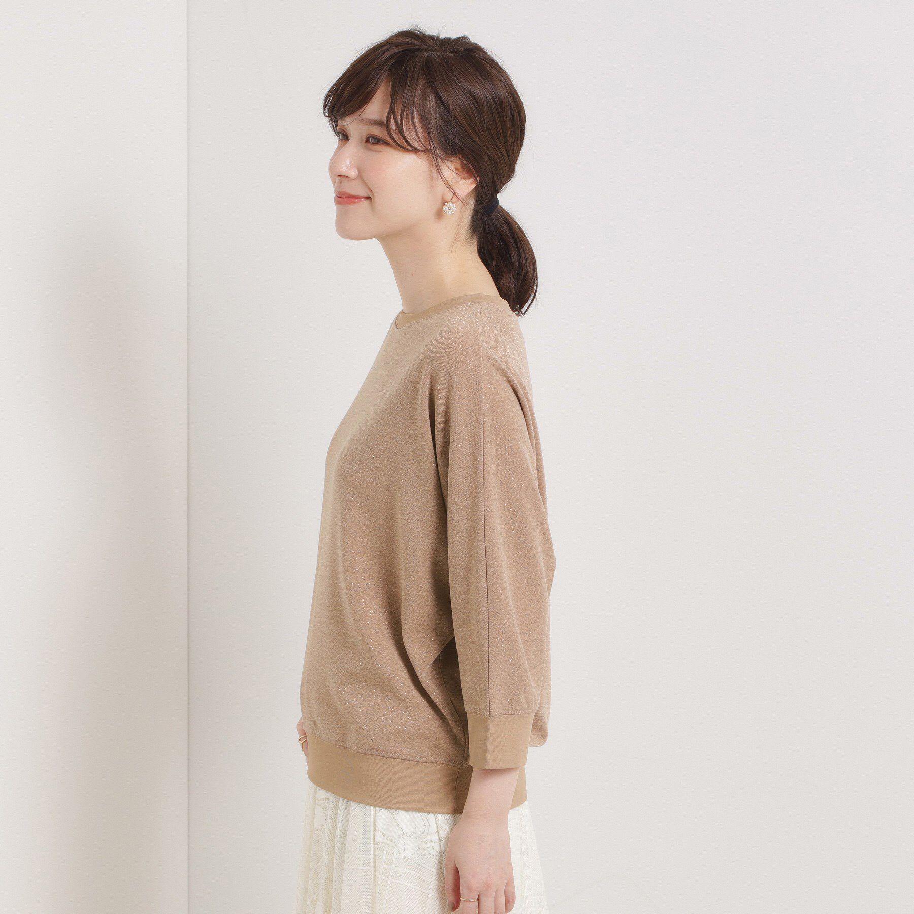 ITS&rsquo;DEMO「【手洗い可】ラメポンチドルマントップス」|Tシャツ・カットソー|