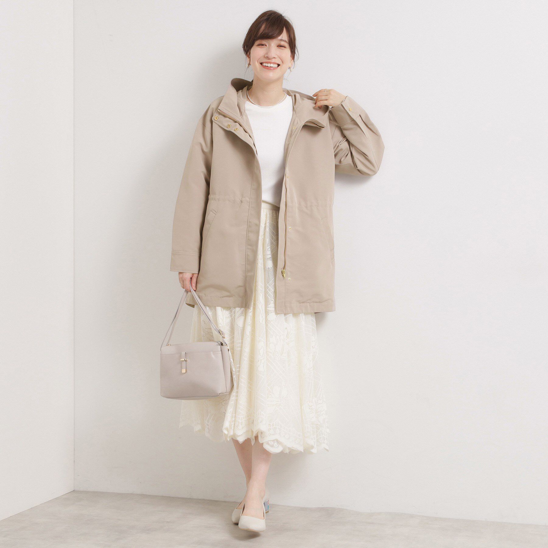 ITS&rsquo;DEMO「【撥水/花粉防止/手洗い可】ボアライナー付きミディ丈マウンテンパーカー」|ブルゾン・スタジャン|