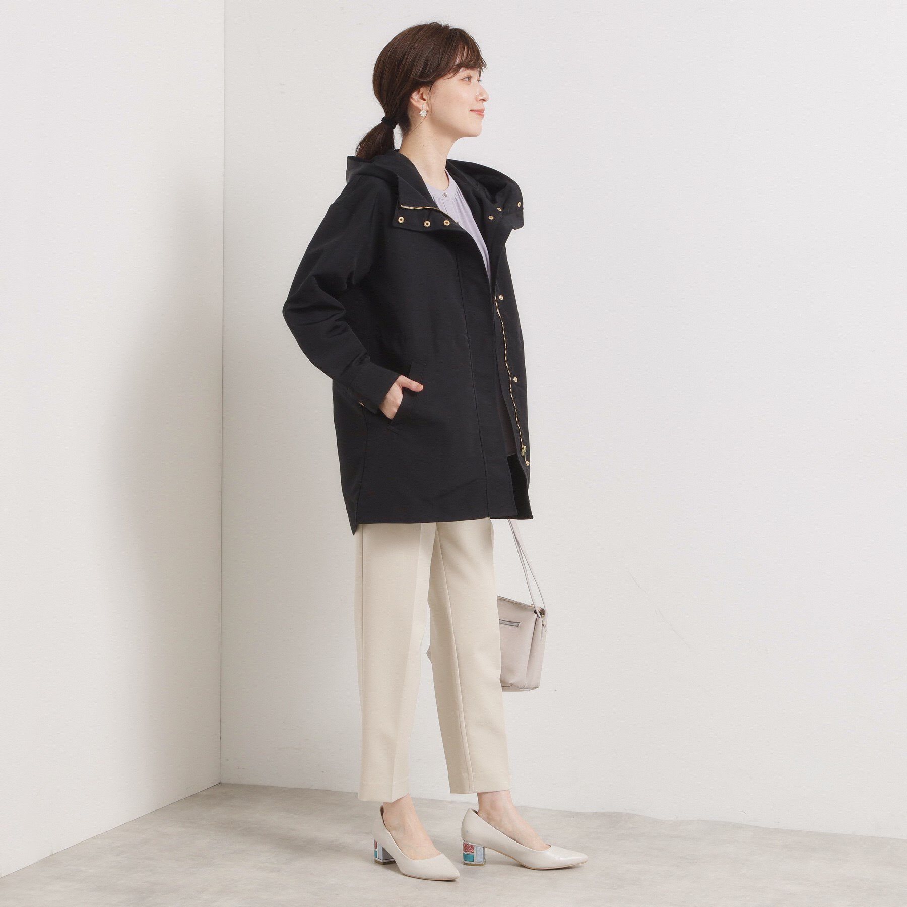 ITS&rsquo;DEMO「【撥水/花粉防止/手洗い可】ボアライナー付きミディ丈マウンテンパーカー」|ブルゾン・スタジャン|