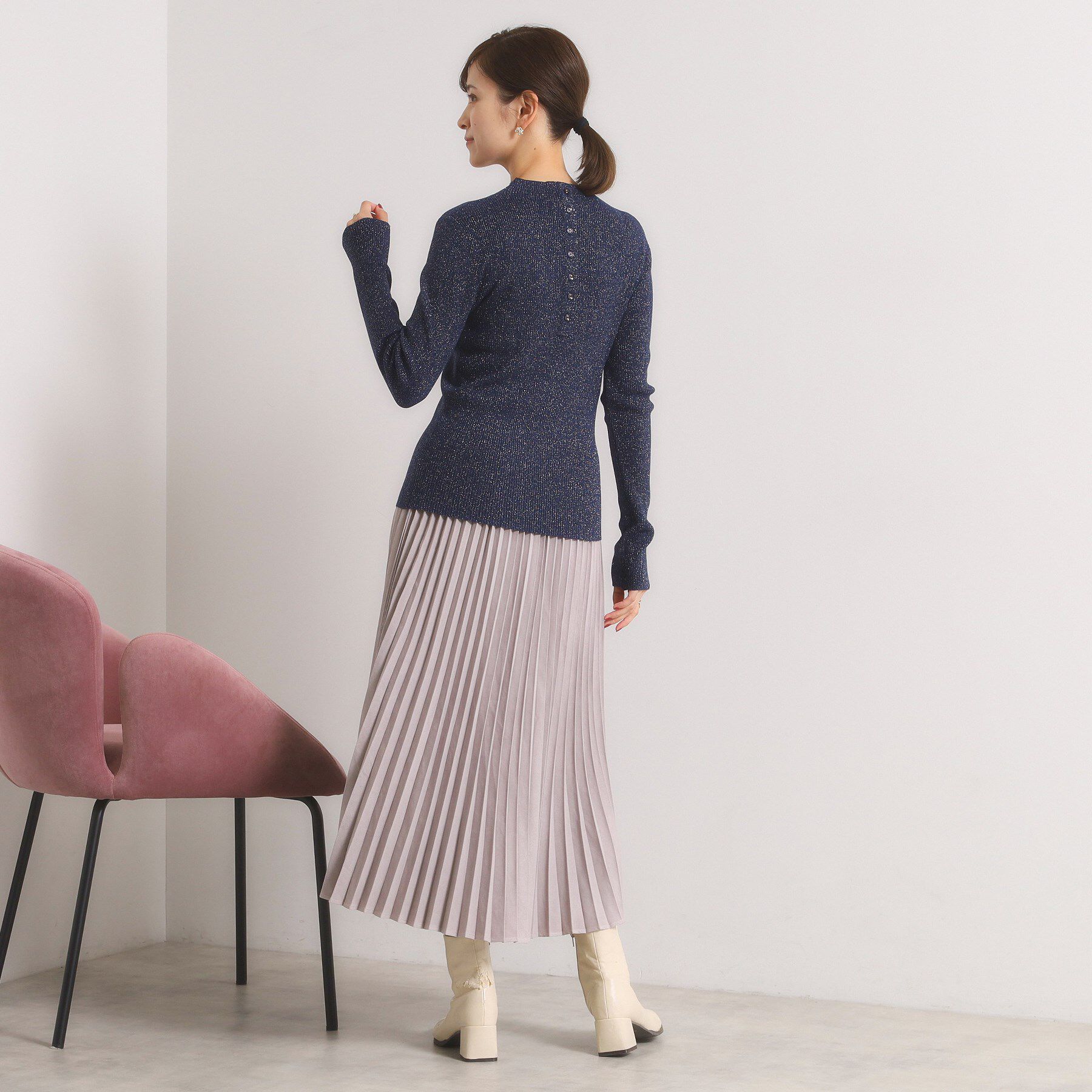 ITS&rsquo;DEMO「【手洗い可】ラメリブボトルネックニット」|ニット・セーター|