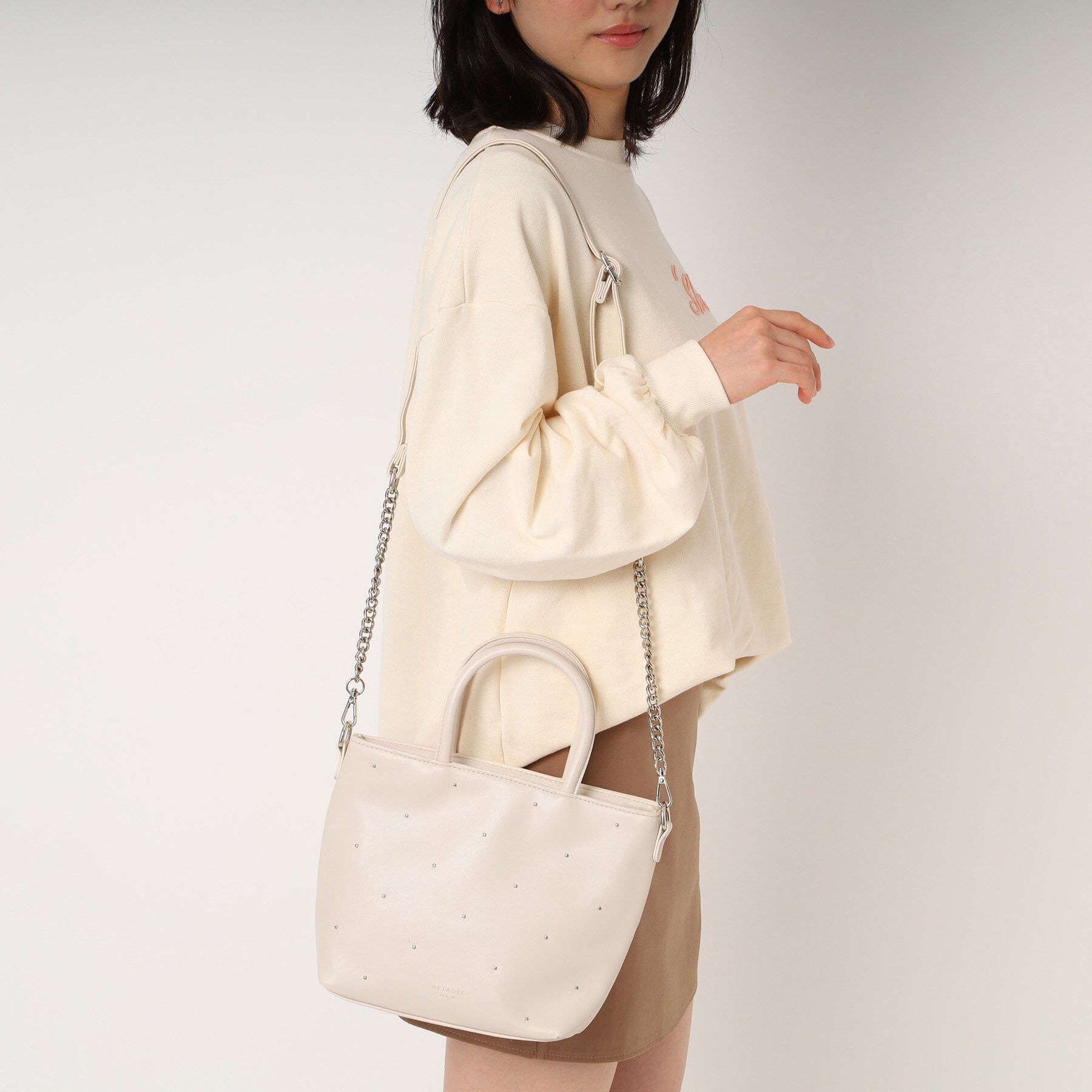 Ober Tashe「スタッズ ドット イライザ 2WAY トートバッグ」|トートバッグ|