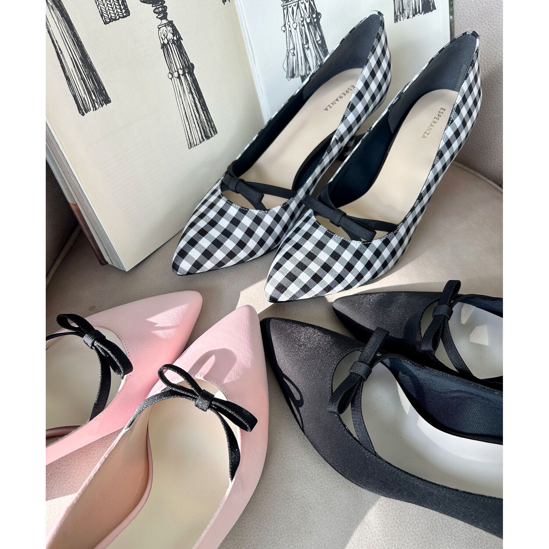 ESPERANZA「リボンポインテッドパンプス」|パンプス|