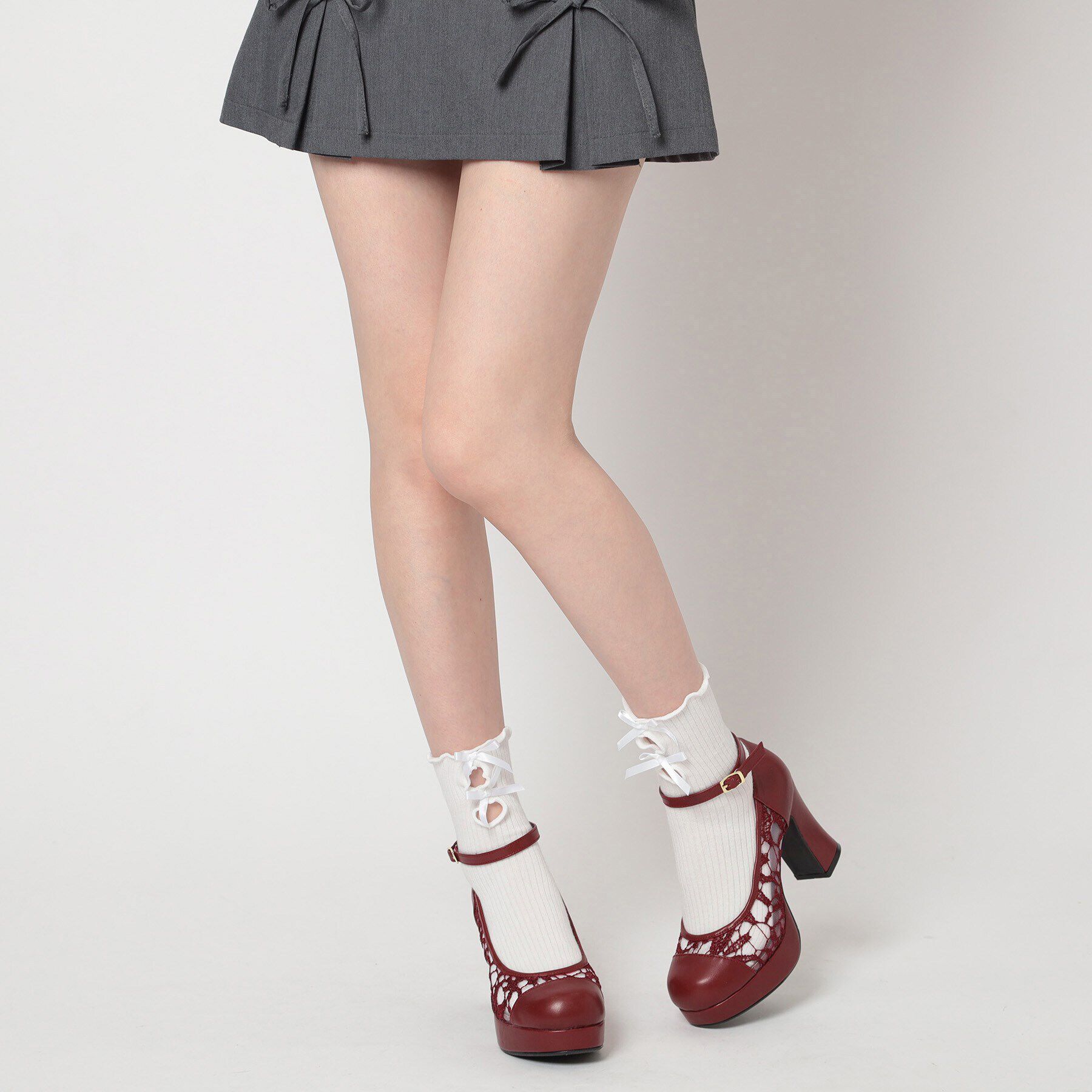 csT&P「厚底チュールレースチャンキーヒールパンプス」|パンプス|