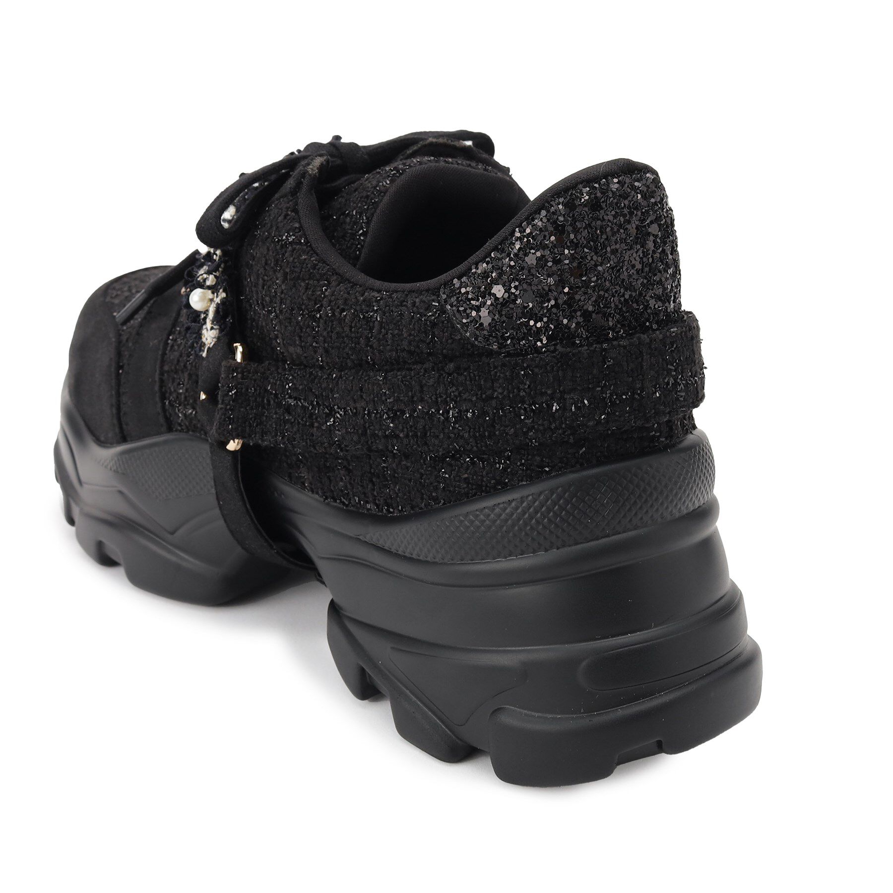 ESPERANZA「フリル&times;パール調ベルトツイードスニーカー」|スニーカー|