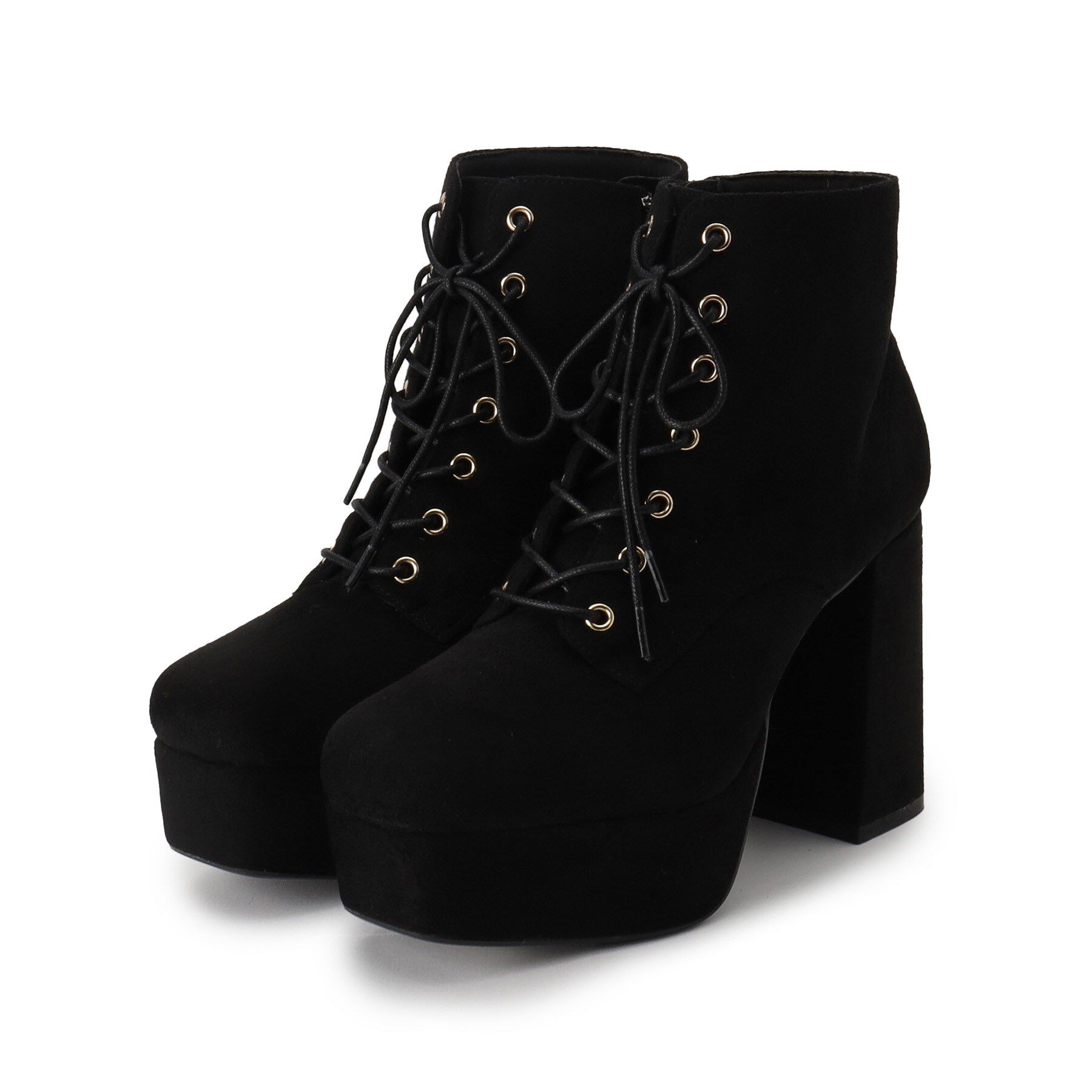 ESPERANZA「【ラク盛り／ショートブーツ】リピーター続出／脚長美脚 3WAYボアレースアップショートブーツ」|ショートブーツ|