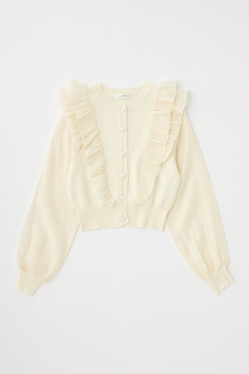 MOUSSY「WOVEN FRILLS カーディガン」|ニット・セーター|