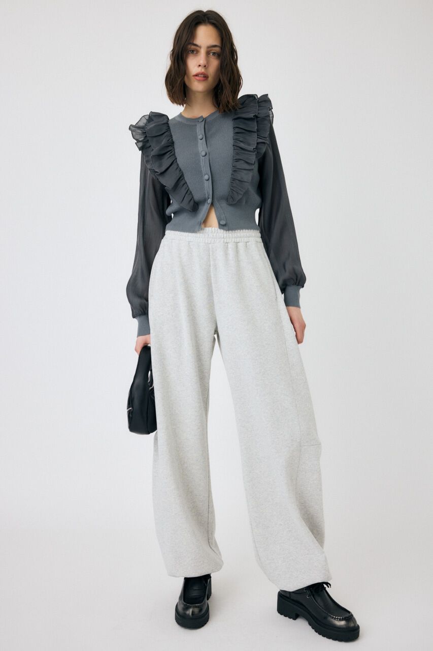 MOUSSY「WOVEN FRILLS カーディガン」|ニット・セーター|