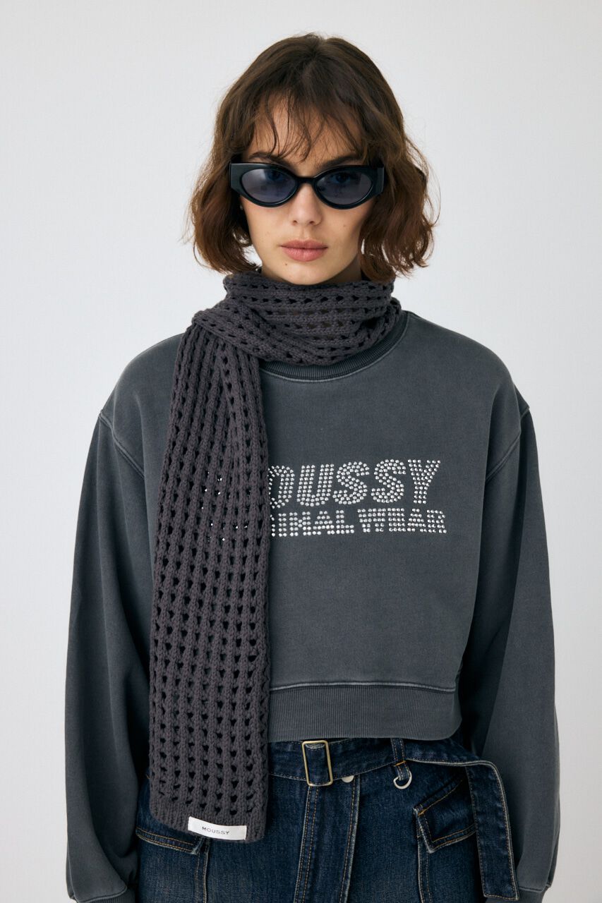 MOUSSY「NARROW ニットスカーフ」|その他|C.GRY