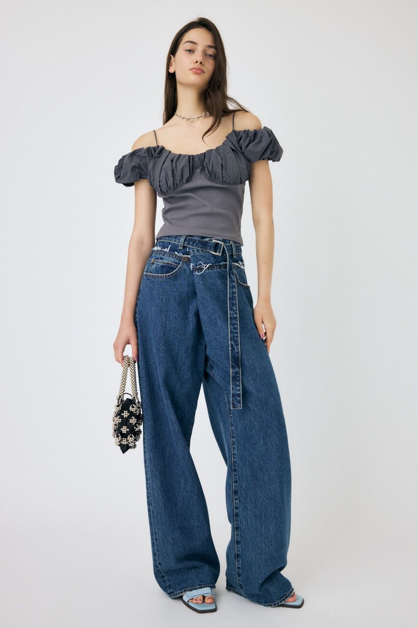 MOUSSY「VOLUME SLEEVE DOCKING トップス」|Tシャツ・カットソー|